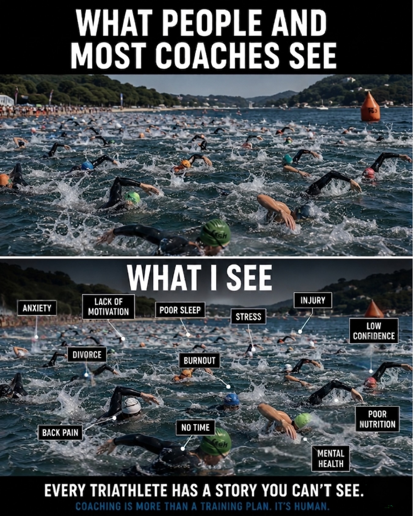As a coach, I use data every single day.
And we live in a great era where we’ve never had access to this much data in endurance sports before.
And that’s great.
Because data helps remove unnecessary subjectivity.
It helps us understand patterns, track progress and make smarter decisions.
After all, you can only truly improve what you can measure.
But there’s another side to it.
The more endurance sports become driven by numbers, apps, algorithms and optimization…
the easier it becomes to forget the human behind the data.
Because the athlete on the bike is also:
the person sitting at a desk all day,
bringing the kids to school,
dealing with stress,
poor sleep,
injuries,
anxiety,
lack of confidence,
relationship problems,
or simply trying to balance everything without burning out.
And sometimes, the most important information is not in the data.
It’s in the answer to:
“How are you?”
Because the body does not separate life stress from training stress.
Real coaching is not just about building better athletes.
It’s about understanding people.
Real training for real people.
Illustration inspired by a post from Bryan O.