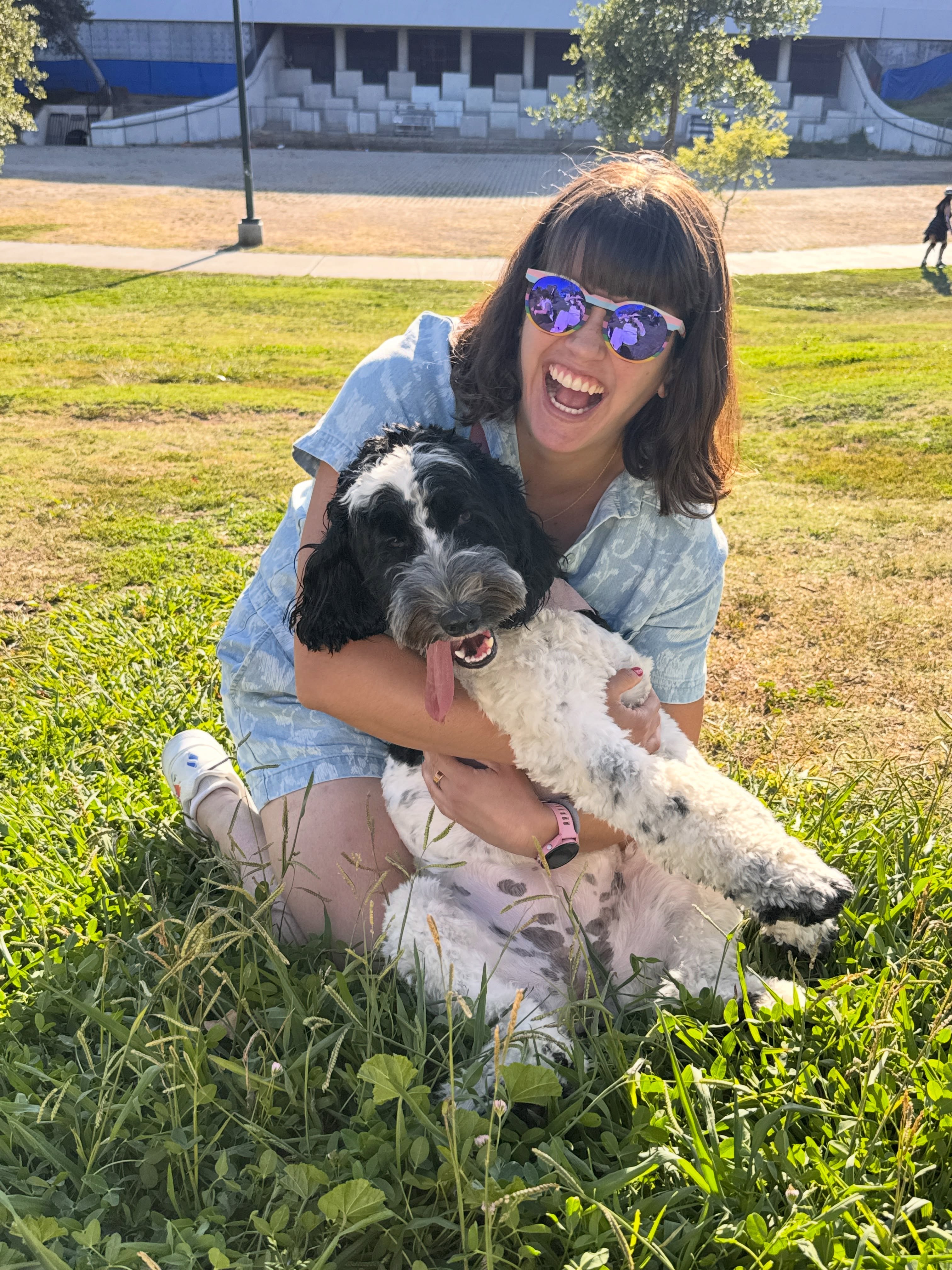 I brought this silly Goosie girl home one year ago today (swipe for that pic)! It’s been one year of seeing sunrises and sunsets, watching crows and squirrels, meeting neighbors and only knowing the dog’s names, going to the park every single day, pretending I’m speaking as you and then forgetting you can’t speak, and the best hugs when I come home.
So grateful for @aussietexlabradoodles, Goose has been the best part of the last year (I promise she didn’t write this even though she’s looking over my shoulder).