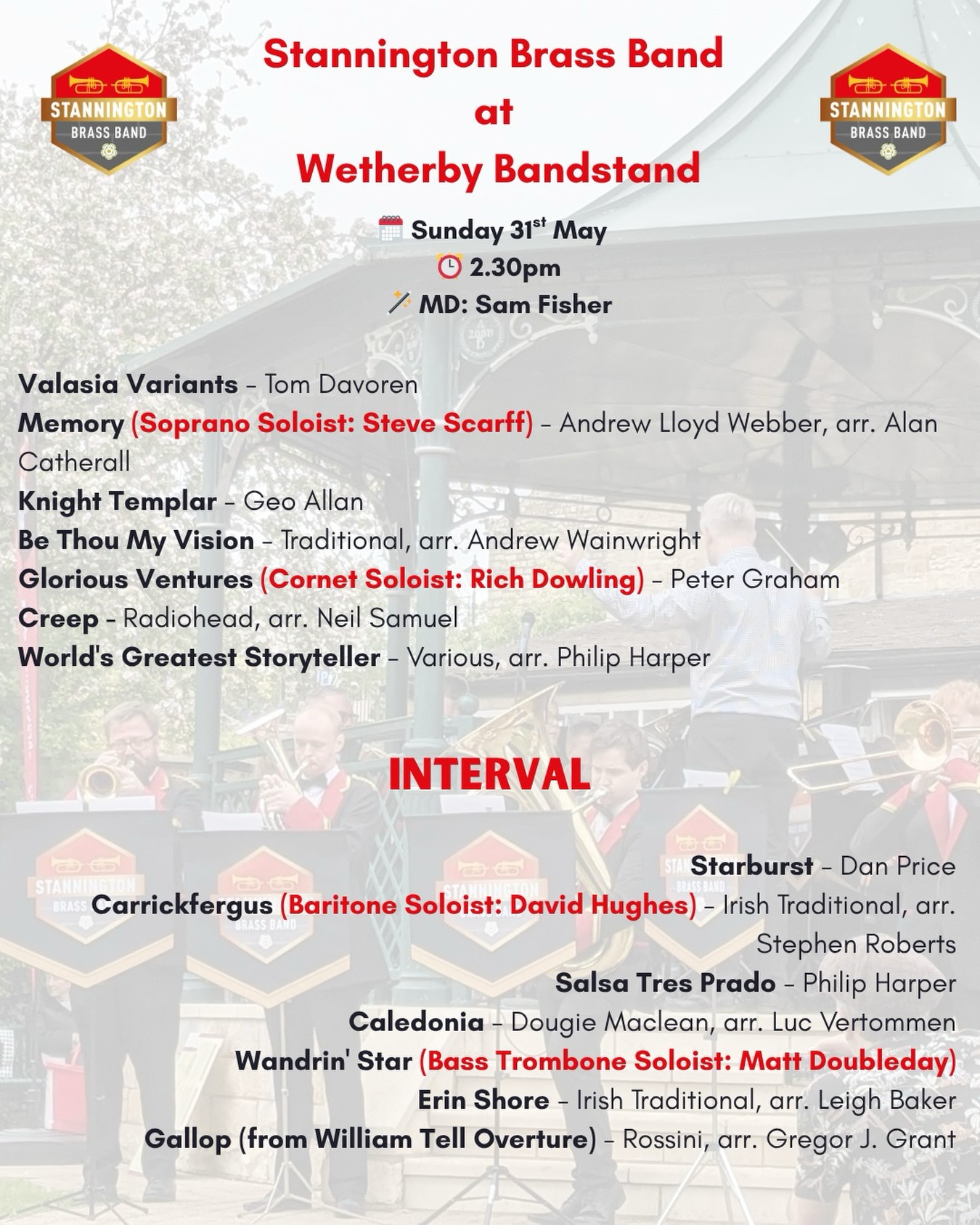 π This Sunday weβre heading back to @wetherbybandstand for an afternoon of music!
Hereβs what weβve got in store for youβ¦ π
