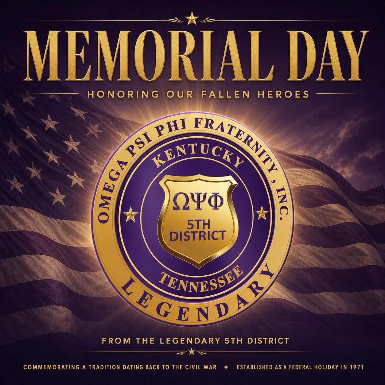 Memorial Day 2026 ⭐️ Honoring the God who gives ultimate peace, we pause this Memorial Day to thank Him for the brave men and women who gave their lives in service to our country. May God comfort every grieving family, strengthen those who still carry the weight of loss, and remind us that their sacrifice was not in vain. Today, we remember, we are grateful, and we give God the glory for the legacy of our fallen heroes. #onwardandupwardwearethefifthdistrict
#Legendary5thDistrict @thelegendary5th @officialoppf