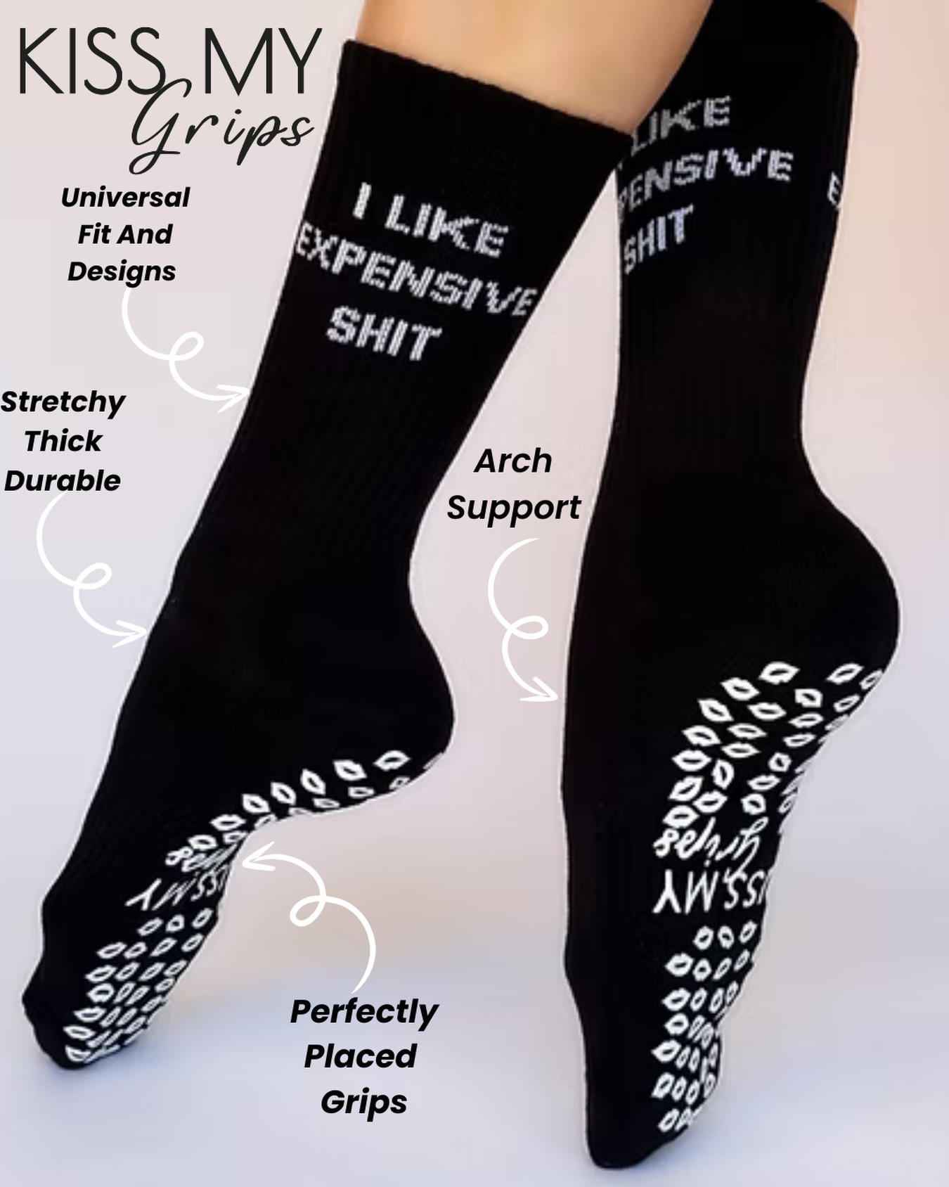 💋Why Kiss My Grips, grip socks?💋
Not only does each pair bring a touch of style and sass to your daily fitness,...they’re breathable, stretchy, and durable, with much needed arch support and the perfect grip placement for every workout routine.
Check out all styles from tall crews, mid calf crews, low crews and even some non-grip everyday crew style socks.
www.kissmygrips.com {link in bio}
wholesale available