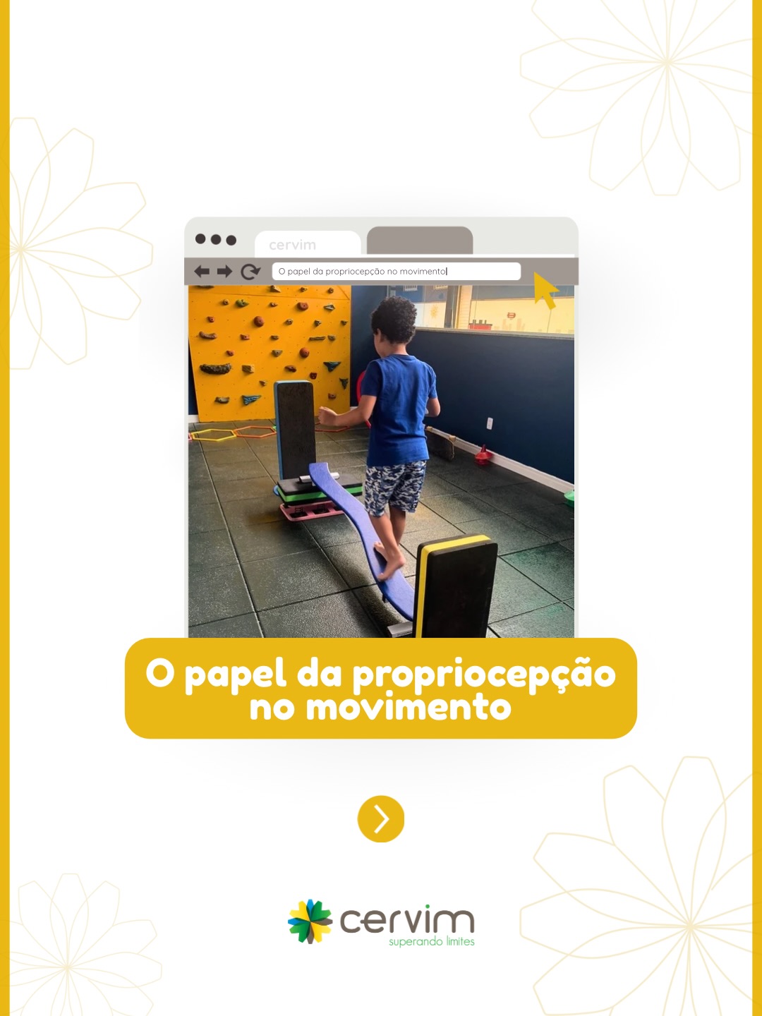 A propriocepção é a capacidade do corpo reconhecer onde cada parte está e como ela se movimenta, mesmo sem precisar olhar. É esse sistema que ajuda a criança a ajustar força, equilíbrio, postura e coordenação durante atividades simples do dia a dia, como correr, subir escadas, pular ou segurar objetos.
Quando bem estimulada, favorece movimentos mais organizados, seguros e eficientes. ✨
Em crianças com alterações no processamento sensorial ou dificuldades motoras, os estímulos proprioceptivos podem auxiliar na atenção, consciência corporal, planejamento motor e autorregulação. Por isso, atividades que envolvem empurrar, puxar, equilibrar, escalar, saltar e explorar diferentes superfícies são tão importantes dentro do processo terapêutico e do desenvolvimento infantil. 💙
#propriocepção #cervim20anos #reabilitaçãoinfantil #fisioterapiaintensiva #fisioterapia