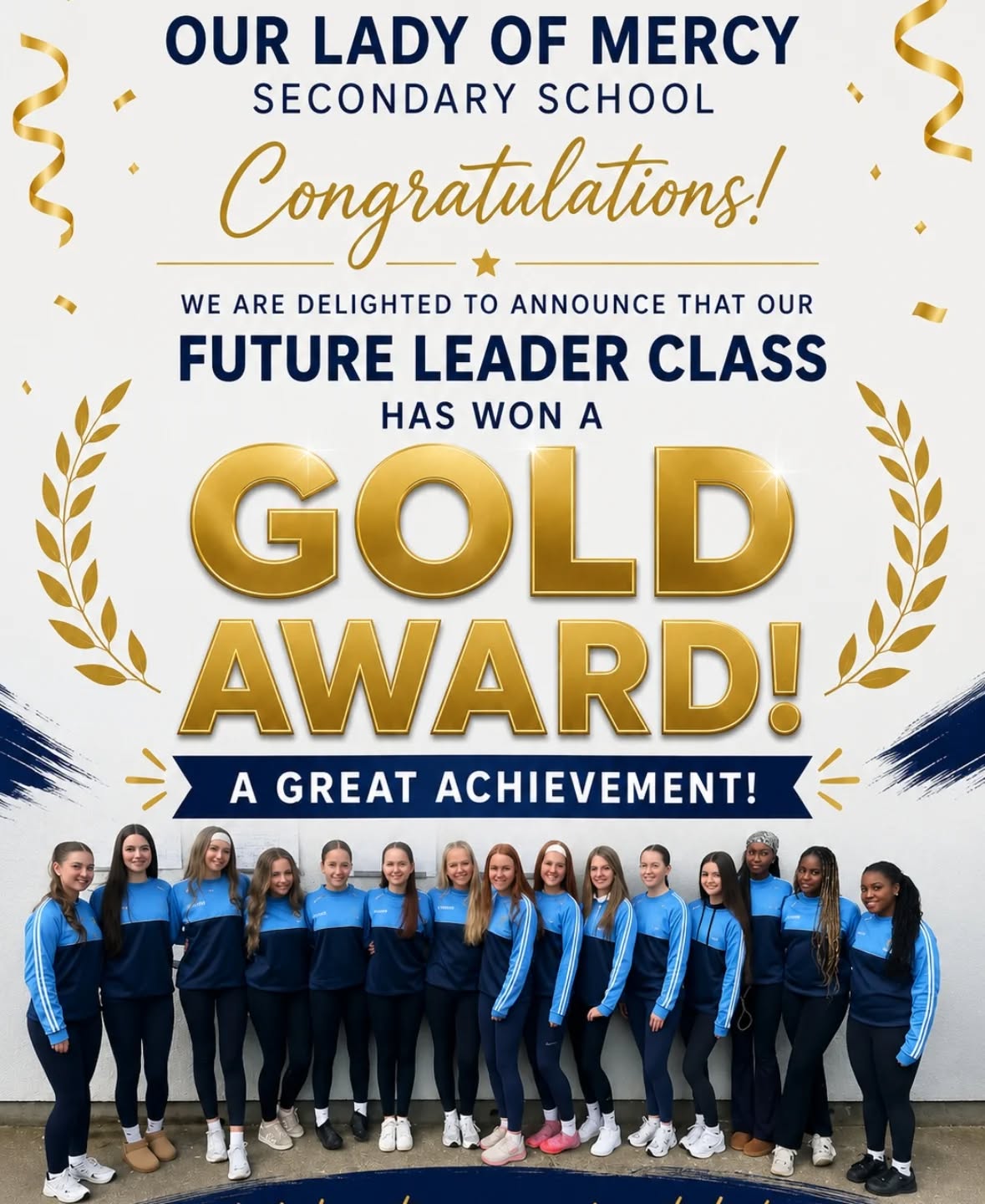 🚨Breaking news🚨
We have just been informed that our school has just won a gold award for our future leaders class . One of 25 schools out of 450 . Well done girls great work all year congrats. @mercygaafutureleaders @gaafutureleader . Big massive thanks to @mountsiongaa for the use of pitches all year its much appreciated.