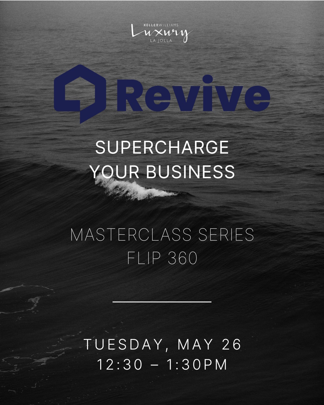 Most agents are leaving money on the table.
Not because they aren't working hard, but because they don't have the right tools.
Today, the ELITE | Revive Masterclass Series wraps with FLIP360, the strategy that opens the door to real estate investing for your clients AND for you.
Bring your notebook. Bring your questions. Bring your ambition.
#ELITE #KWLuxuryLaJolla #Flip360 #RealEstateInvesting #ReviveMasterclass