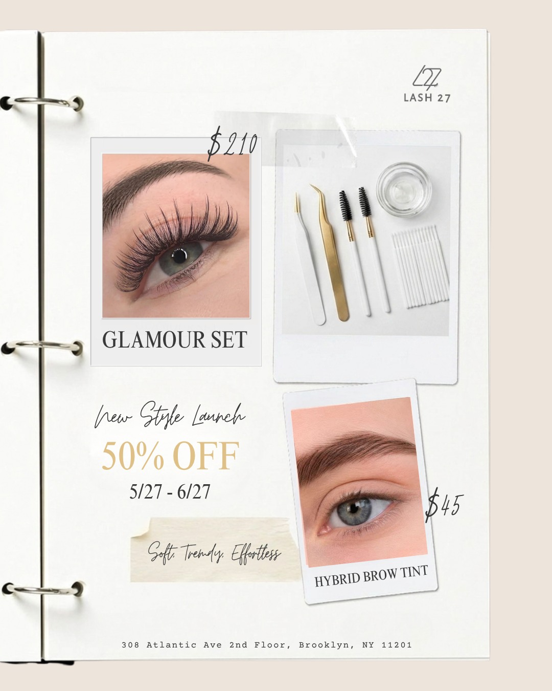 New styles have arrived✨💖
Introducing the new launches at Lash 27
Glamour Set $210
Hybrid Brown Tint $45
Enjoy 50% OFF from 5/27 to 6/27 and be among the first to experience our newest looks. Soft glam, elevated detail, and beauty made to stand out.
📍308 Atlantic Ave 2nd Floor, Brooklyn, NY 11201
📞(929) 398-7268
💰New Set &Cash Only
#Lash27 #NewLaunch #LashExtensions