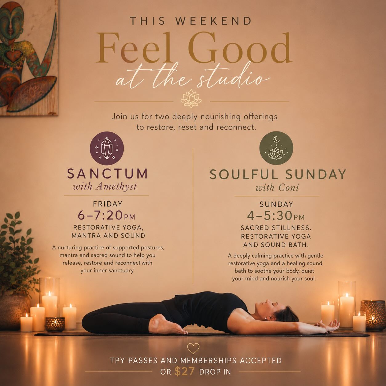 As well as our regaulr offerings we always have our Feel Good Friday’s and Soulful Sundays. These classes change each week but are always a deeper dive into the art of rest. Keeping them at the drop in price of $27 so these types of practices aren’t out of reach.
Booking link in bio ✨
#perthyoga #perthyogacommunity #perthyogastudio #perthyogateacher