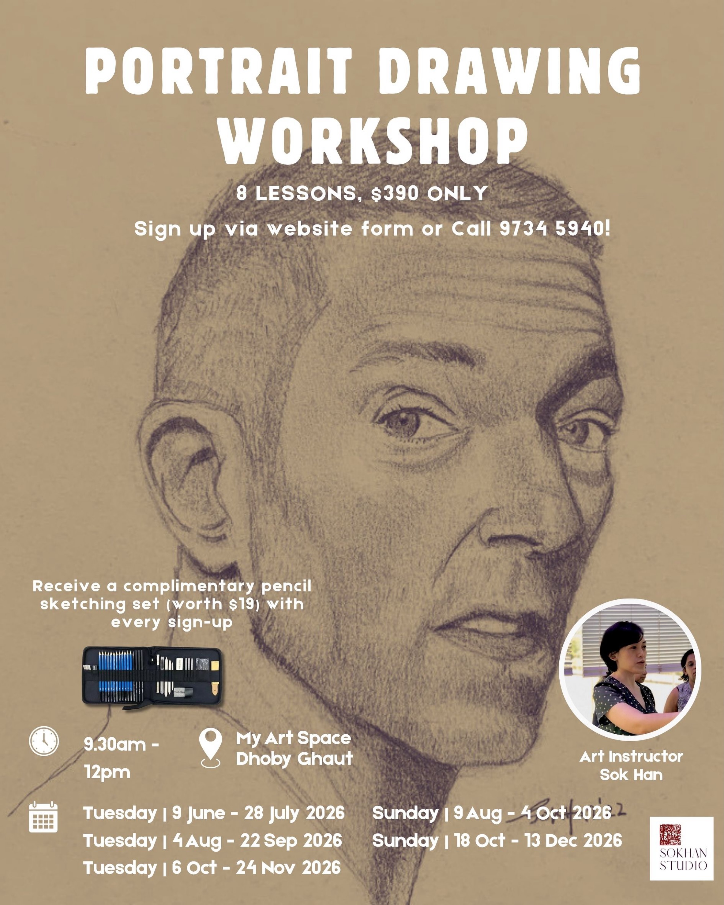 Unlock the secrets of the human face in this comprehensive 8-lesson journey.
I’m thrilled to introduce my portrait drawing workshop designed for both absolute beginners and intermediate artists! This workshop strips away the complexity of portraiture and teaches you to build faces from scratch with confidence.
Why Join This Workshop?
Most drawing classes teach you to copy lines; I teach you to understand face proportion, form and value. You will move beyond flat sketches and learn the art of sculpting features with a pencil, creating portraits that possess true 3D depth and character.
Course Details:
Structure: 8 Lessons x 2.5 Hours per session
Skill Level: Beginners (no experience required) to Intermediate learners.
Location: My Art Space (Istana Park, 31 Orchard Road Singapore 238888)
Visit my website or WhatsApp ”PD101“ to 97345940 to sign up.
#SingaporeArt
#ArtWorkshopSG
#SGArtClass
#LearningPortraiture
#pencildrawingart
