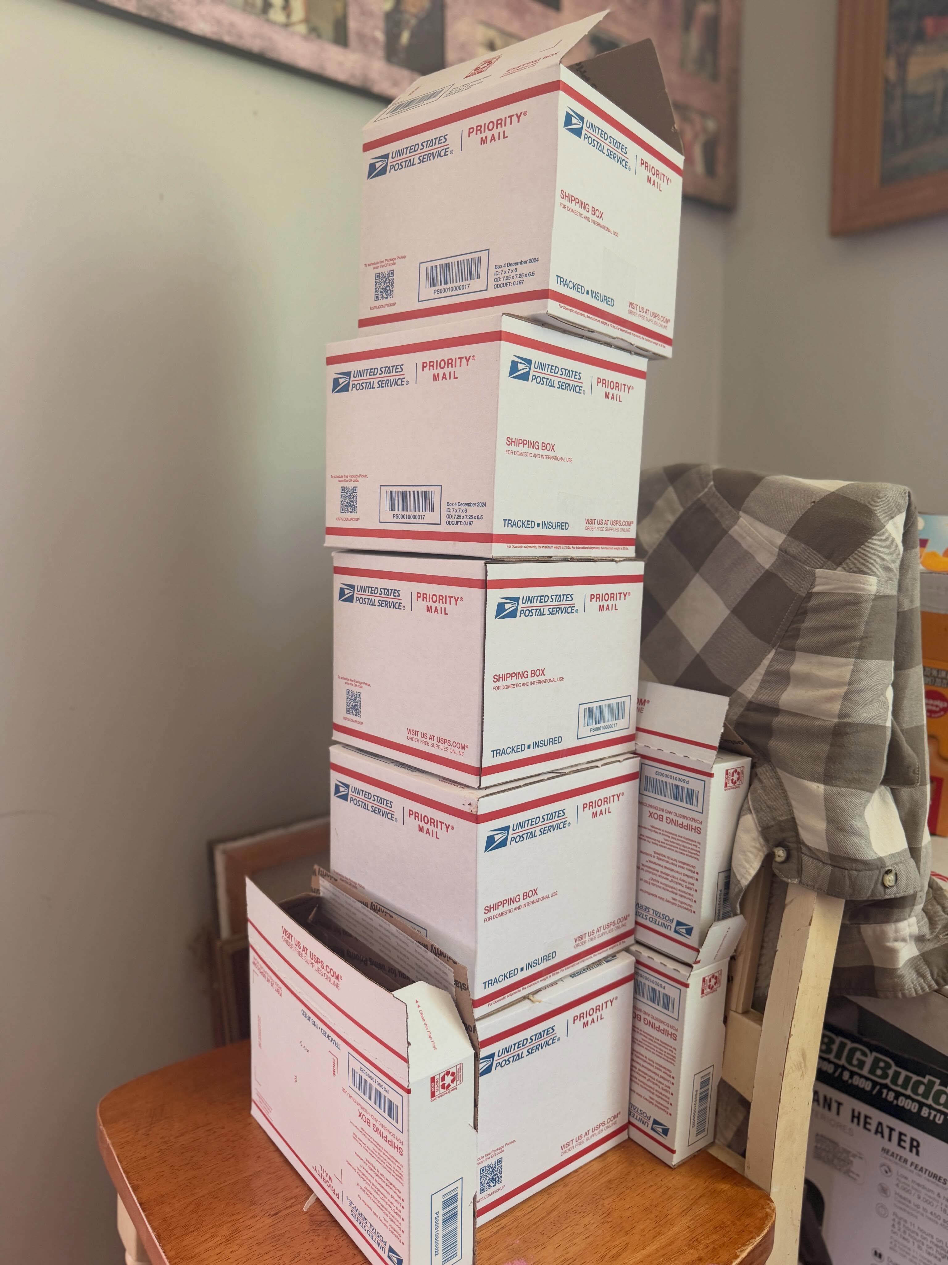 Thank you to all who have ordered over the weekend. All boxes are packed but I ran out of packing paper. These will be out tomorrow.