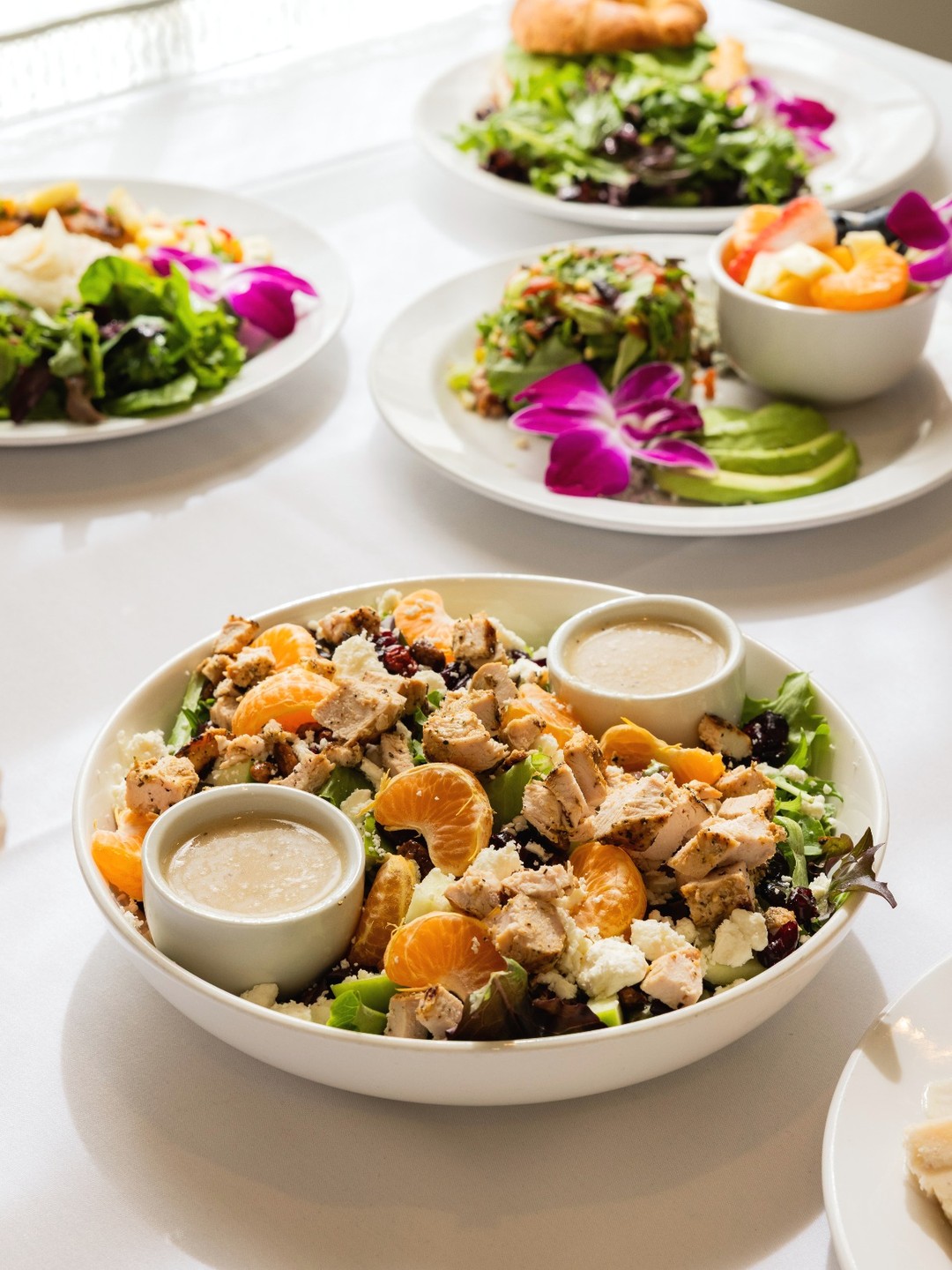 A celebration of seasonal flavor. The Cornucopia Chicken Salad brings together grilled chicken, crisp spring greens, mandarin oranges, apples, cranberries, candied pecans, avocado, and feta for a fresh and satisfying dish.
Head to the link in our bio to view the full menu.