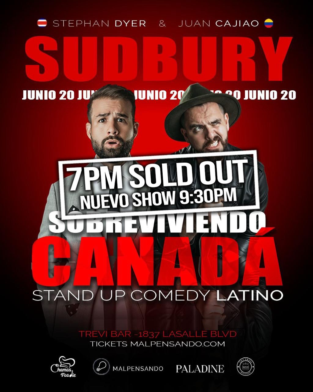 Compra tus entradas ya!
Show “Sobreviviendo Canadá”
Los mejores comediantes latinos en 🇨🇦 con las mejores historias de inmigrantes!
En escena:
@juan_cajiao
@stephandyer
@sudburytourism