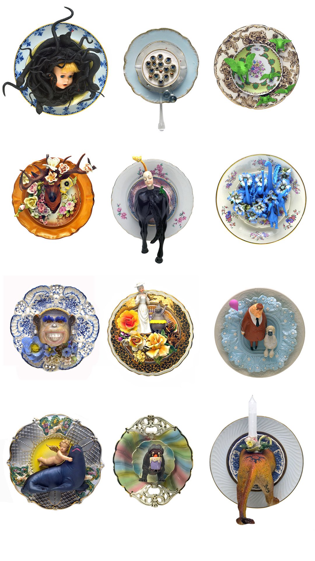 Trasformo oggetti dimenticati in favole visive.
Piatti e giocattoli diventano mondi sospesi tra memoria e sogno, dove l’ironia abbraccia la sostenibilità e l’infanzia si fa forma.
I transform forgotten objects into visual fairy tales.
Plates and toys become worlds suspended between memory and dream, where irony embraces sustainability and childhood takes shape.
Artworks:
1.Bambi prima cotta
2.Porci con le ali
3.La ragazza dalle belle ciglia tutti la vogliono ma nessuna la piglia
4.Occhi di pianto
5.Medusa
6.L’ines con le ali
7.Colli celesti
8.Signor G
9.Da lunedì dieta
10.Applausi
11.Sederi sinceri 4
12.Sederi sinceri 5
Full collection on website
link in bio✨