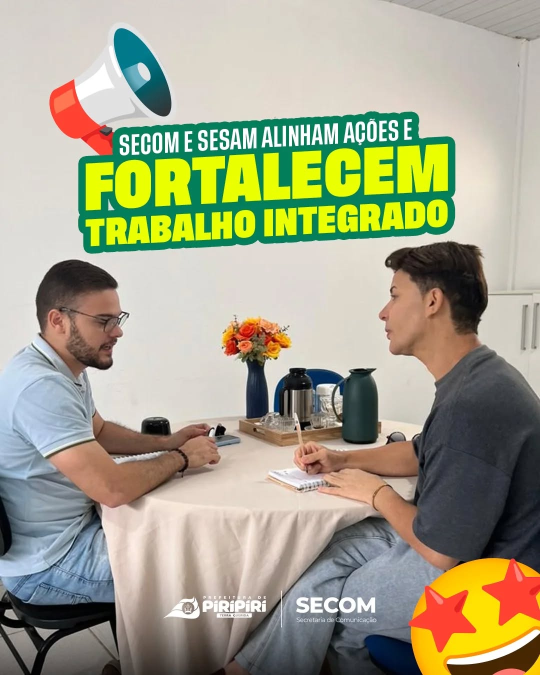 O secretário municipal de Comunicação, Marcos Nere, realizou uma visita institucional à Secretaria Municipal de Saúde (SESAM), onde foi recebido pelo novo secretário da pasta, Dr. Danilo Oliveira.
O encontro marcou um momento de diálogo e alinhamento entre as duas secretarias, reforçando a parceria e o compromisso da gestão municipal com uma atuação integrada, transparente e voltada para as necessidades da população.
A iniciativa fortalece a colaboração entre a Comunicação e a Saúde, contribuindo para que as ações, serviços e investimentos realizados pelo município cheguem à população com mais clareza e proximidade.