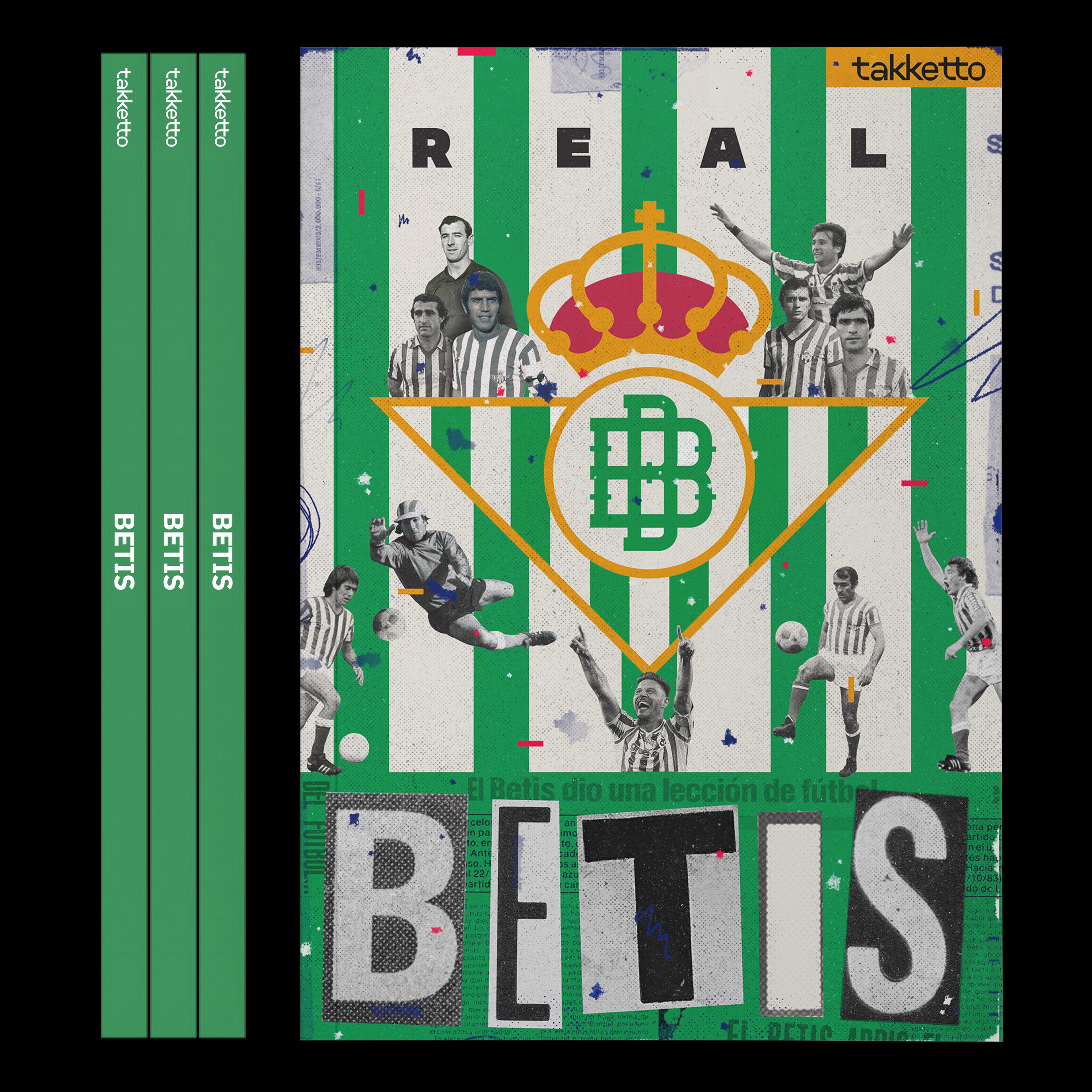 BETIS
Let’s be clear and skip the detours. There is nothing in the world quite like Real Betis Balompié. The most basic simplification — the one social constructs force upon us — labels Betis as a football club, though, as Antonio Picchi always used to say, the historic manager of the club (and patriarch of a clan of colossal Betis fans), football is one thing, and Betis quite another.
Over the following pages we will attempt the impossible: as we sweep through the club’s history in strokes of green, white and green, we will try to explain why this feeling reaches the heights of a pagan religion, forever changing the lives of all those who cross its path.
Because it all comes down to a short, simple, and towering name that bursts from the throat when football becomes art: BETIS.
A monograph of over 130 pages, where you will find articles that move you, illustrations and images that tell the greatest stories of Real Betis Balompié.
Art Direction & Editorial Design: Carlos Benítez @carlosbenitezcreativo
Cover Artwork: Marija Markovic @footballmarija
Get your copy. Link in bio.