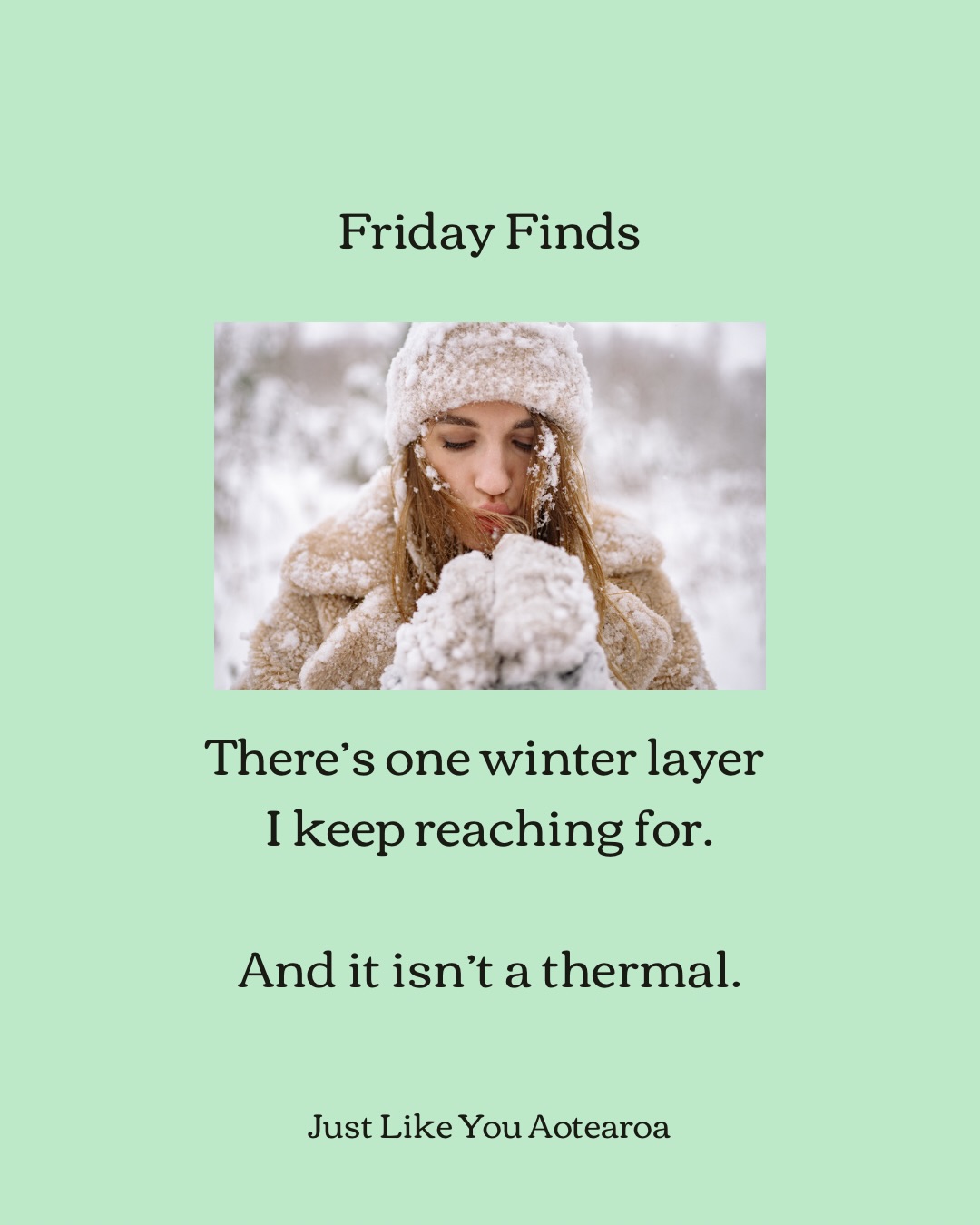 The winter layer I keep reaching for, and it isn’t a thermal. ☕
Meet the Lina top by Moke. It feels like a thermal but looks far more stylish. Soft, stretchy and double layered, so it’s warm without being bulky or sheer. I have mine in Pearl and it’s become a genuine winter staple. 😌
Perfect tucked under jackets and vests on the cold mornings, and still looks pulled together when the layers come off.
It also comes in Black and Bonsai, and there’s a lovely pale gold detail at the back neck. Designed right here in NZ. 🧥💛
Want the link?
Comment FINDS below and I’ll send it through. 👇