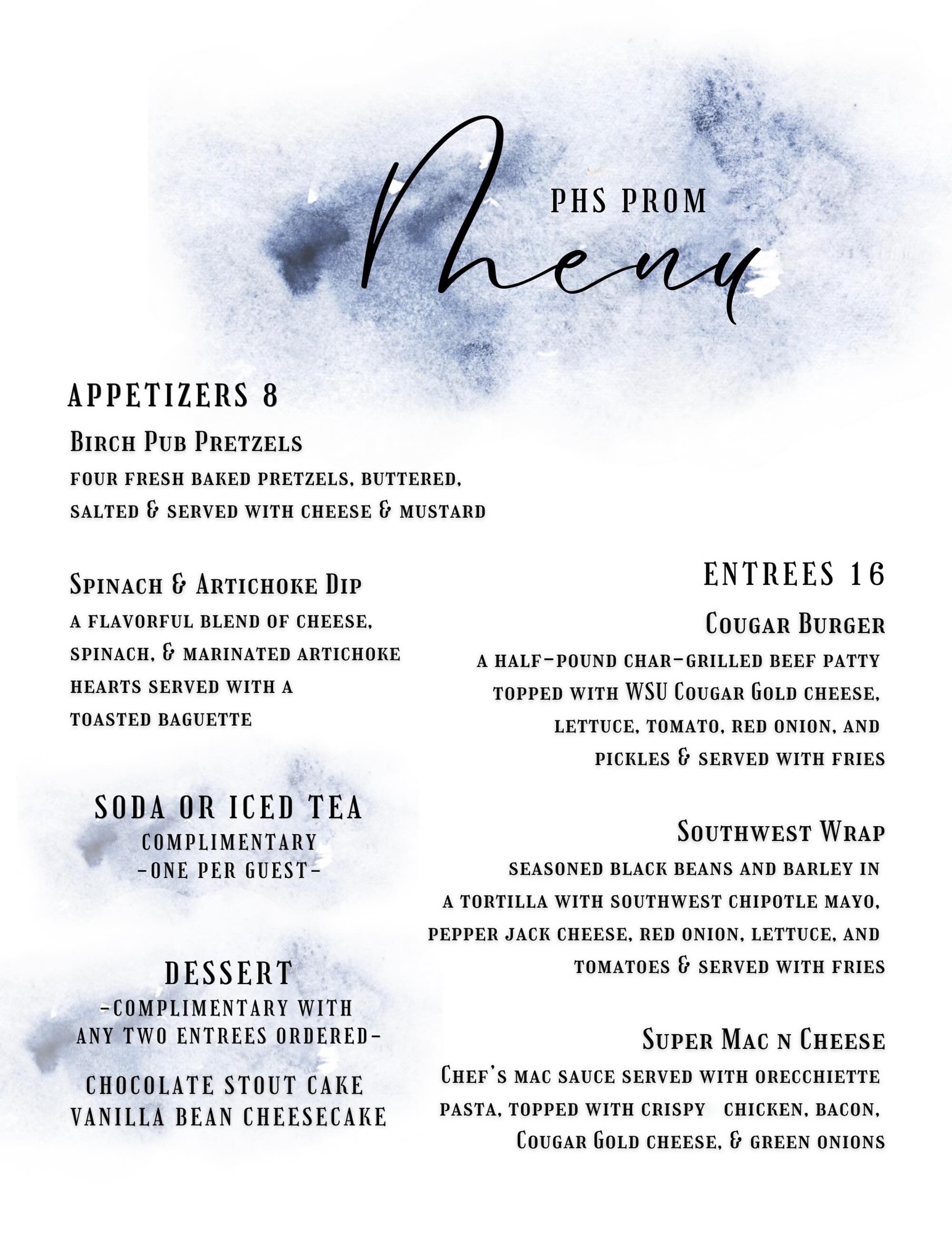 PHS Prom goers…we are ready for you to fancy up Birch tonight! See you soon! ✨
