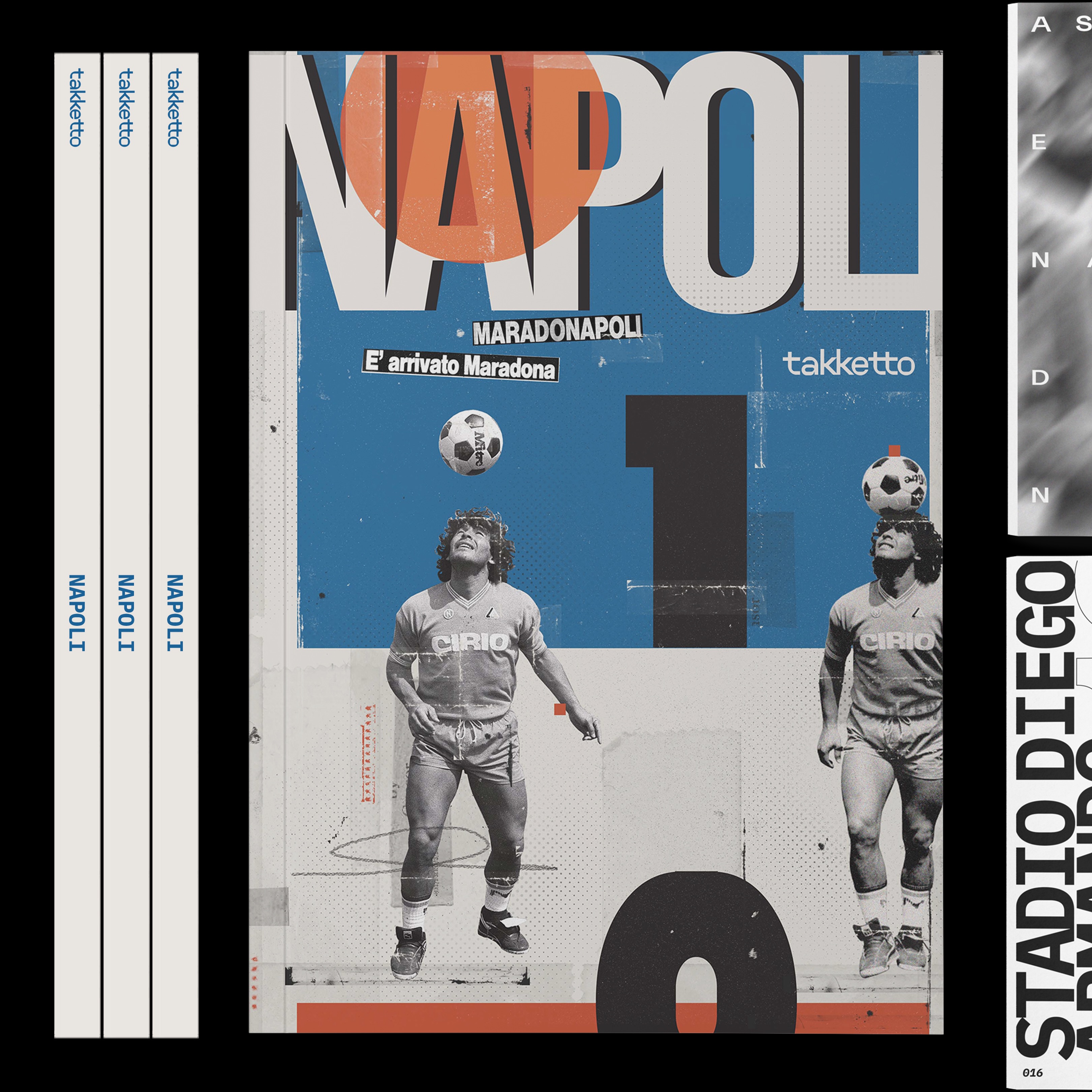 NAPOLI
Takketto’s second publication is dyed blue. With great enthusiasm we have created an issue of powerful narrative and artistic force to celebrate the club to which Maradona bound his footballing destiny: SSC Napoli. The passion of Neapolitan fans for their team is like no other. For 90 minutes the city forgets its troubles and becomes one vast terrace that cries Forza Napoli, that sings Napule è mille culure, that prays to San Gennaro for a miracle. Exaggerated? Not in Naples, where “Napoli is not a football club, but the state of mind of a city” is the most common phrase among azzurri supporters. Reading begins with the cover, which is why we entrusted Marija Marcovich with the task of introducing Naples — a 136-page book filled with stories, images, photographs, illustrations and original drawings.
Art Direction & Editorial Design: Carlos Benítez @carlosbenitezcreativo
Cover Artwork: Marija Markovic @footballmarija
Get your copy. Link in bio.