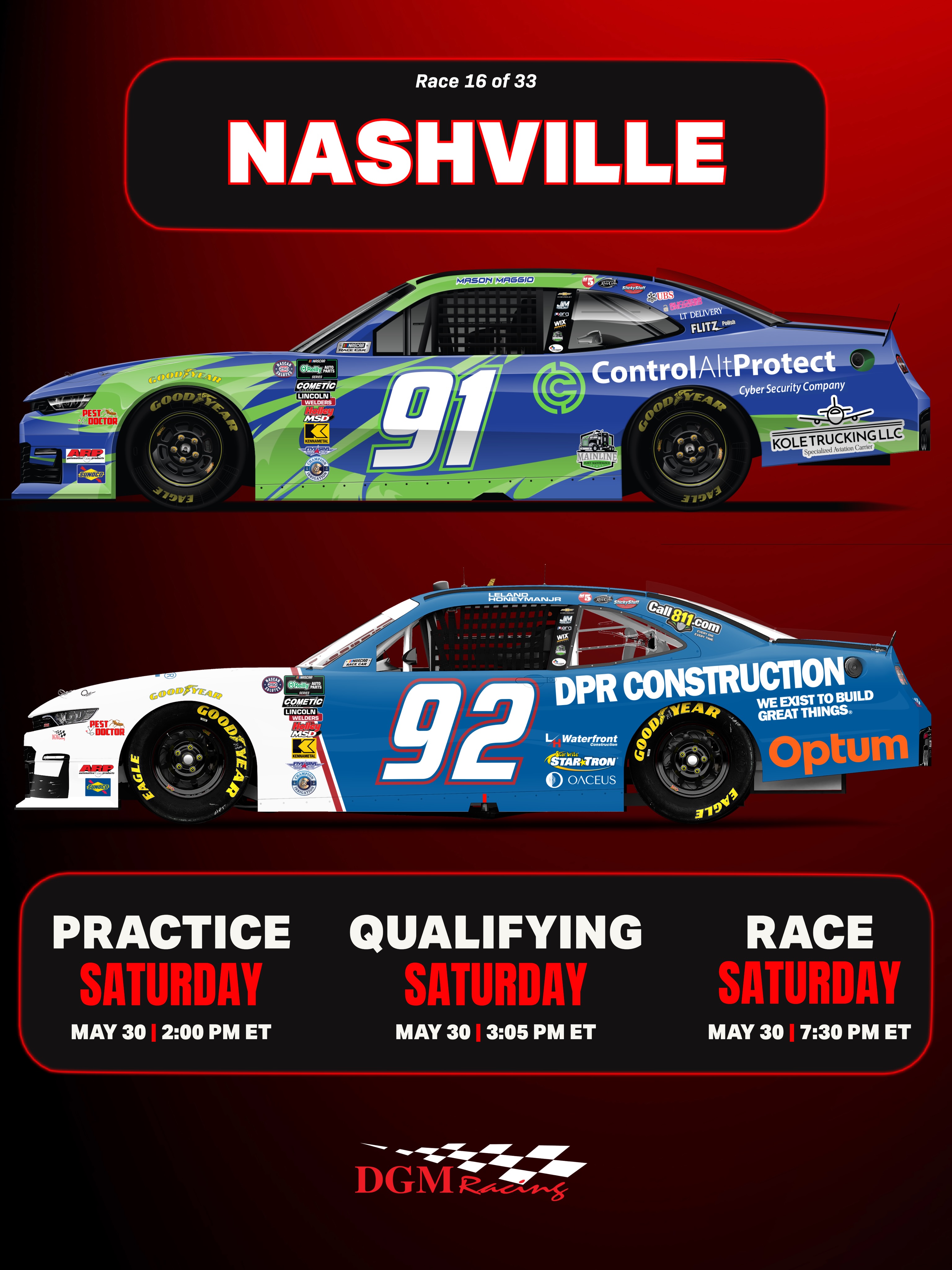 🌧️ Playing another game of “Dodge the Rain,” but this week’s episode is at @nashvillesuperspeedway. Good thing we only have tech today!