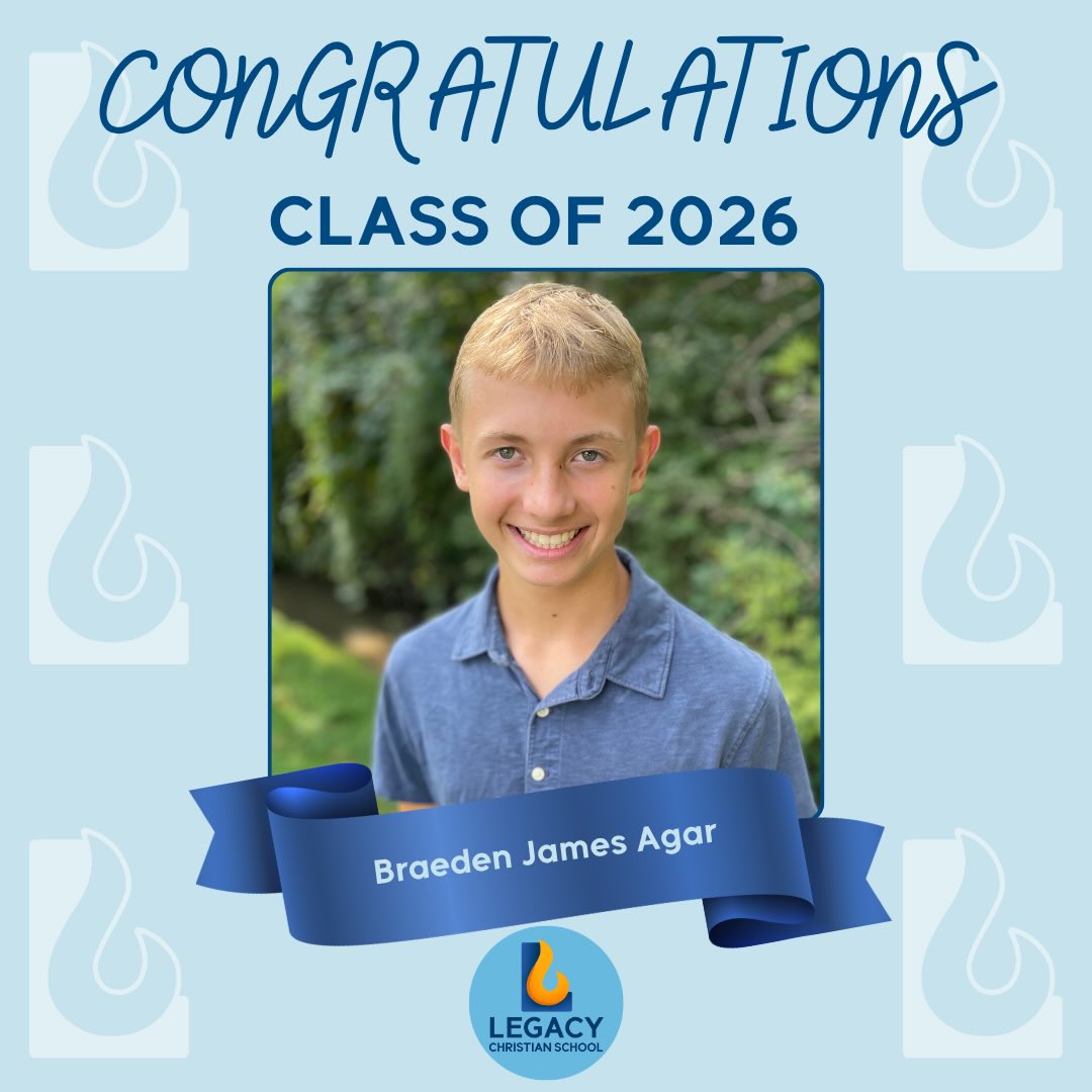It’s time to celebrate our 8th grade graduates - The LCS Class of 2026! Congratulations to this first group of students! We are looking forward to celebrating you and all you have accomplished next week! May you continue to seek Him as you head off to high school!