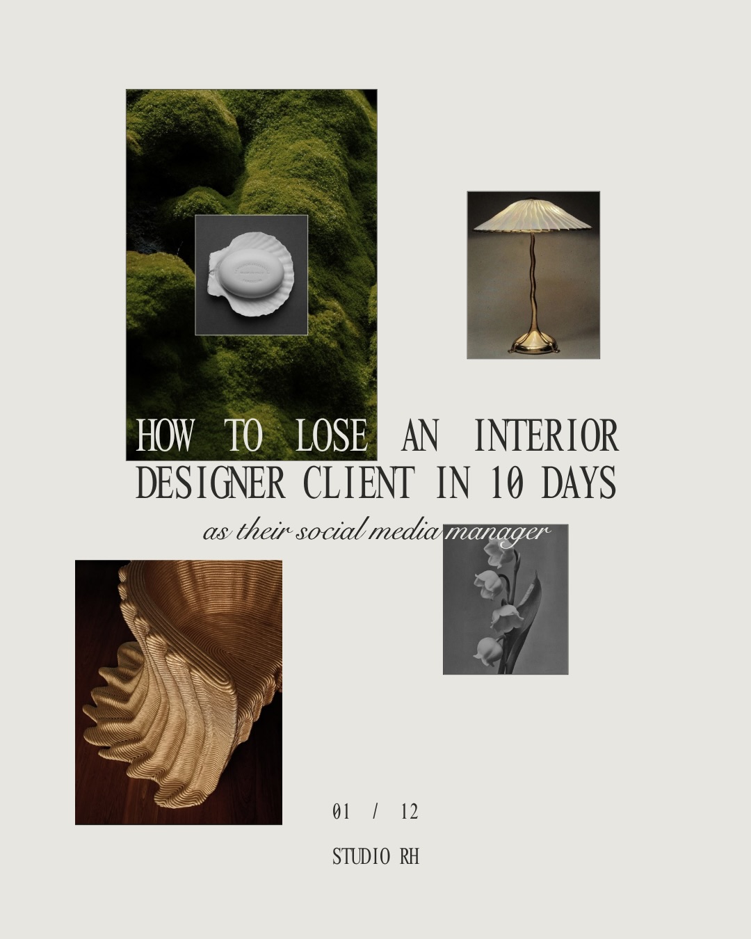 not going to lie… we may or may not have learned some of these lessons from practice 🫠
we absolutely love each of our designer clients, and i can’t say that getting to this point hasn’t come with its own learning curves. we are still learning daily! in fact, i only learned the word “patina” a few months ago ( 5 years into working with interior designers! )
just like there are some noticeable patterns in what our designer clients LOVE ( a good mood board!!! ), there are some things that they cannot tolerate. so, if you’re feeling particularly edgy, here’s our 10-day guide for a sure way to lose an interior designer client! ☠️
——
studio rh is a digital marketing agency specializing in social media management, web design, branding and seasonal architectural photography services. we work with interior designers, custom home builders, architects, photographers and lifestyle brands in NYC, newport beach, toronto, muskoka and beyond.
#studiorh #thestudiorh #studioreginahalonen #socialmediamanagementagency
( inspiration images sourced via pinterest )