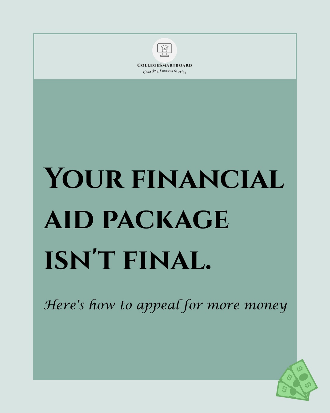 Got your financial aid letter and it’s not what you hoped for? Don’t close that tab yet. 👀
You have the right to appeal, and it works more often than families realize, especially if your financial situation has changed or another school offered you more money. Aid officers have something called “professional judgment,” which means they can adjust your package when the original forms didn’t tell the full story. 📄
👉 Swipe through to learn exactly when an appeal makes sense and how to write one that gets results.
.
.
{ financial aid appeal, how to appeal financial aid, college financial aid letter, financial aid award, net price college, FAFSA appeal, college funding tips, financial aid office, need-based aid, merit aid appeal, college cost of attendance, student aid index, college admissions financial aid }