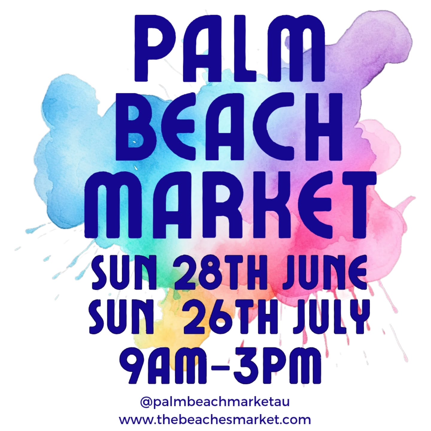 Next @palmbeachmarketau
Sun 28th June - CANCELLED
Sun 26th July
9am-3pm