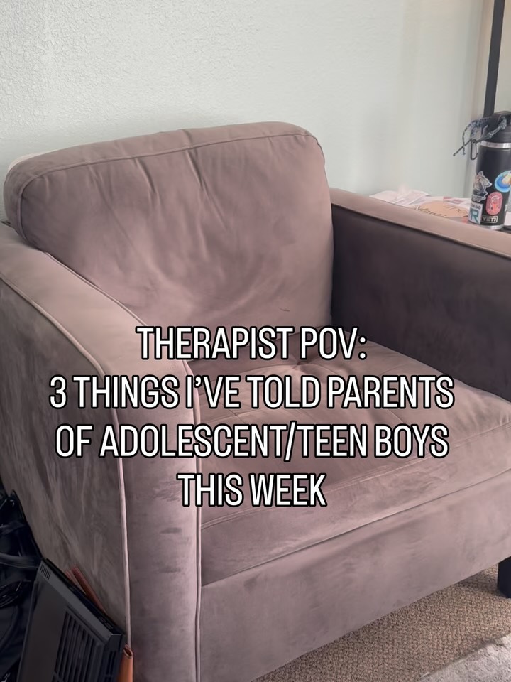 As a teen therapist for boys and their parents, I find myself giving a lot of the same/similar advice to parents.
Here are 3 things I’ve said this week to parents
#teentherapy #teenmentalhealth #parenting #parentingteens #boymom
Disclaimer: the information shared here is for educational purposes only and is not therapy, mental health treatment, or individualized advice. This content does not establish a therapist-client relationship
Content shared by Sean Lynn Therapy is original and created for this page and website