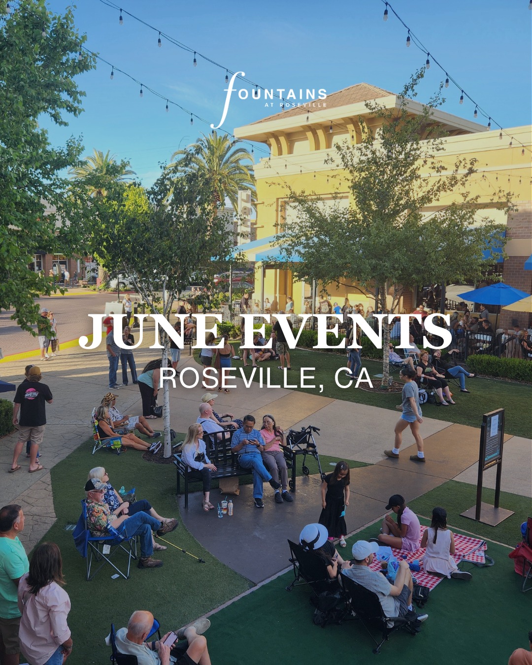 Here is what is happening this month at Fountains at Roseville:
June 12, 7 - 9PM | Friday Nights Live: Dream and the Dreamer 🎶
Rock, Latin, Funk & R&B on the main stage. FREE and open to all
Tuesdays, 8:30AM - 1PM| @placerfarmrsmkt 🌽
Browse fresh produce, handmade goods, and local favorites each week
1st & 3rd Tuesdays, 10 - 10:30AM | Tot Time 📚
Interactive stories and songs for kids 5 and under, perfect for your little ones
Select Saturdays, 9 - 10AM | Fountains Morning Movement 🧘
Free outdoor yoga and mat Pilates in the Courtyard for all levels
June 6 - @oyfrockcreek
June 20 - @westparkyoga_roseville
June 27 - with @clubpilatestwelvebridges
Click the link in bio to see the full calendar
#fountainsatrsvl #rosevilleca #rosevilleevents #fountains #placercounty #fountainsatroseville