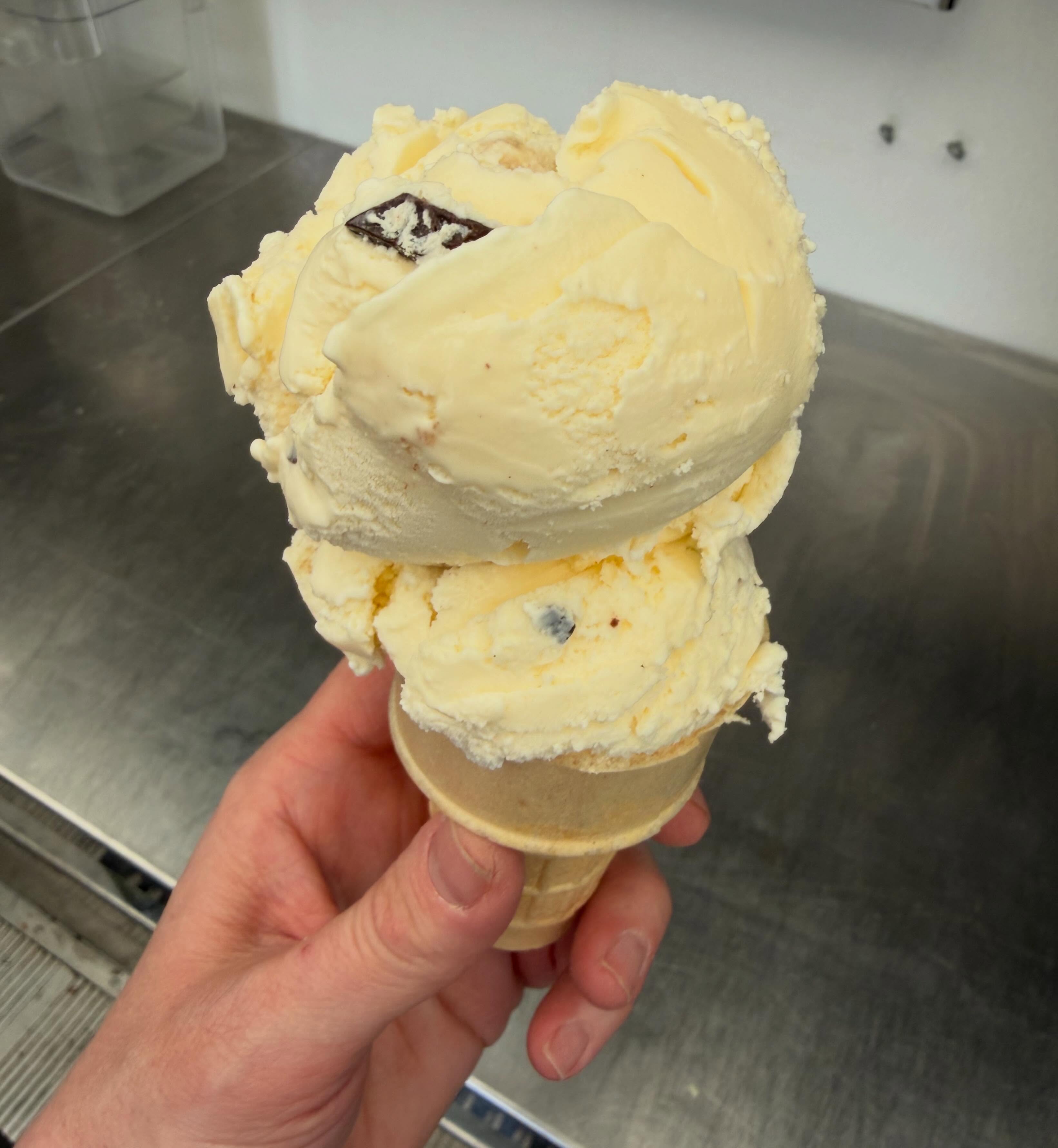 Open 11-2PM tomorrow in St. Boni! Tomorrow’s ice cream flavors: vanilla, chocolate, chocolate chip cookie dough, butter pecan and spumoni! #summer #icecream #foodtruck #lunch #local