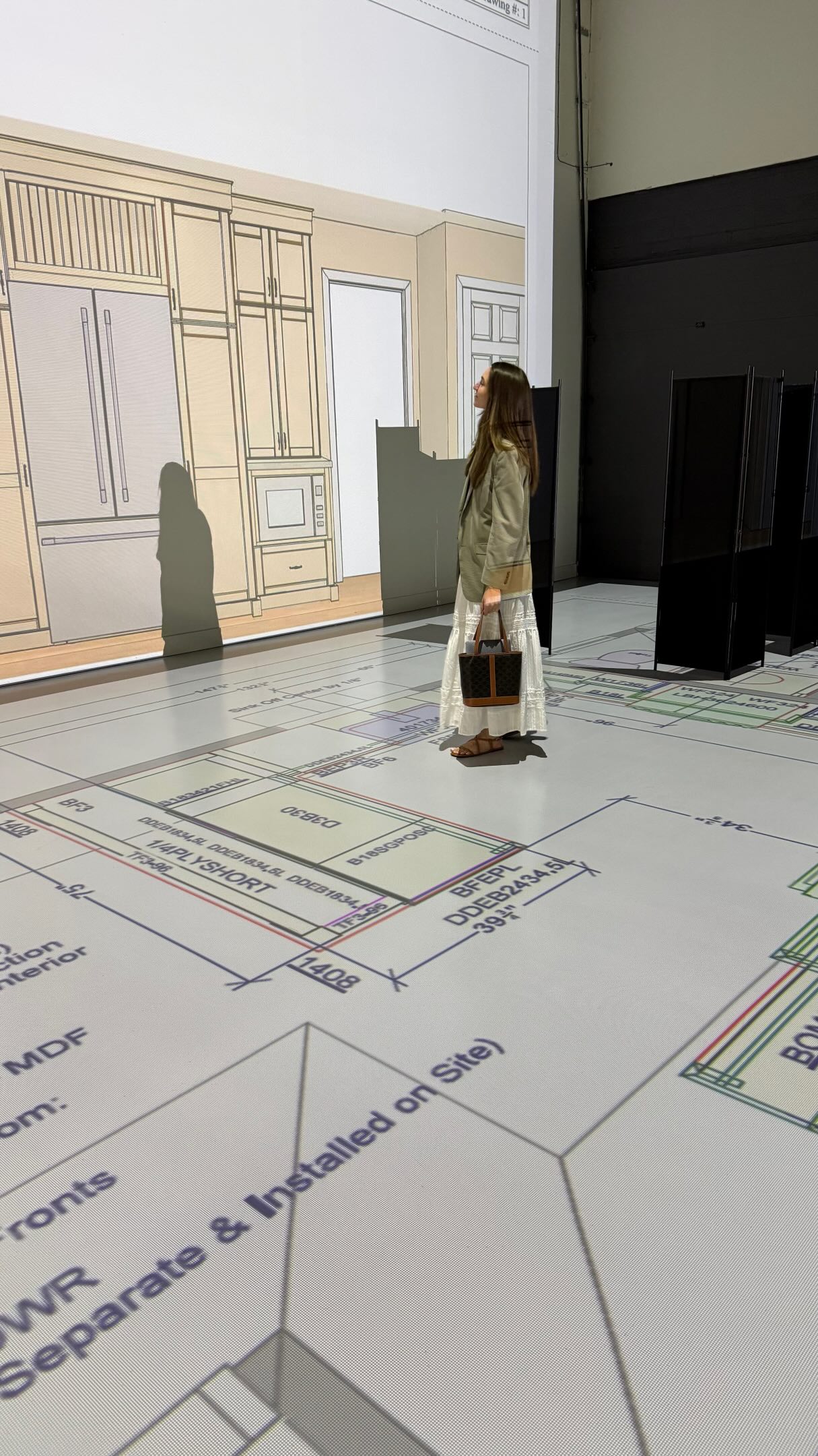 Next up on my kitchen renovation process: I visited @walkthruny where they projected my floor plan onto the floor at full scale… and it was SO cool. Getting to visualize the space prior to construction was incredibly helpful. I walked around the floor envisioning myself cooking, entertaining, and living in the kitchen. I’m already making a few cabinet adjustments based on walking through the space! I couldn’t recommend visiting WalkThru enough before starting any major renovation!