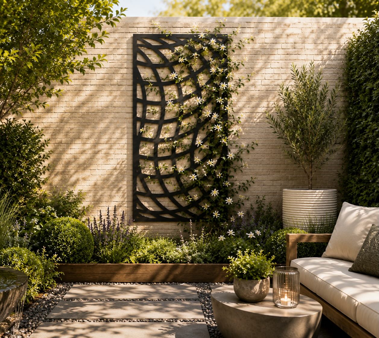 Decorative screens aren’t just beautiful focal points - they can become part of the garden itself.
By allowing climbing plants such as clematis, jasmine, climbing roses or star jasmine to weave naturally through the design, you create a living feature that evolves with the seasons. The screen provides structure and support, while the plants soften the metalwork and add colour, fragrance and texture.
The result…a stunning combination of contemporary design and natural beauty that transforms an ordinary wall into a garden destination.
Which climber would you choose to grow through this screen?
#climbingplants #gardenwall #decorativescreens #gardenmakeover #gardenideas