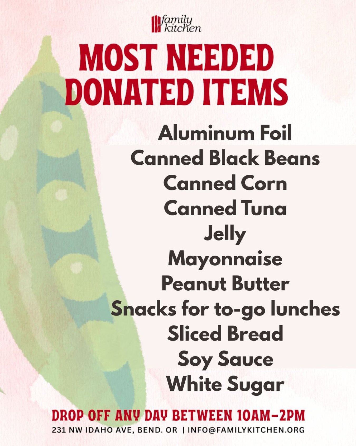 In the months that we have been sharing these lists, you all have shown up in a HUGE way. These may seem like random lists of items, but when they’re donated, they come together to complete our delicious and nutritious meals. We’re currently serving ~12,000 meals per month, so we appreciate each and every donation - it really adds up!
Thank you to everyone who has shared these posts, brought food by the kitchen, or otherwise helped us feed our neighbors ❤️