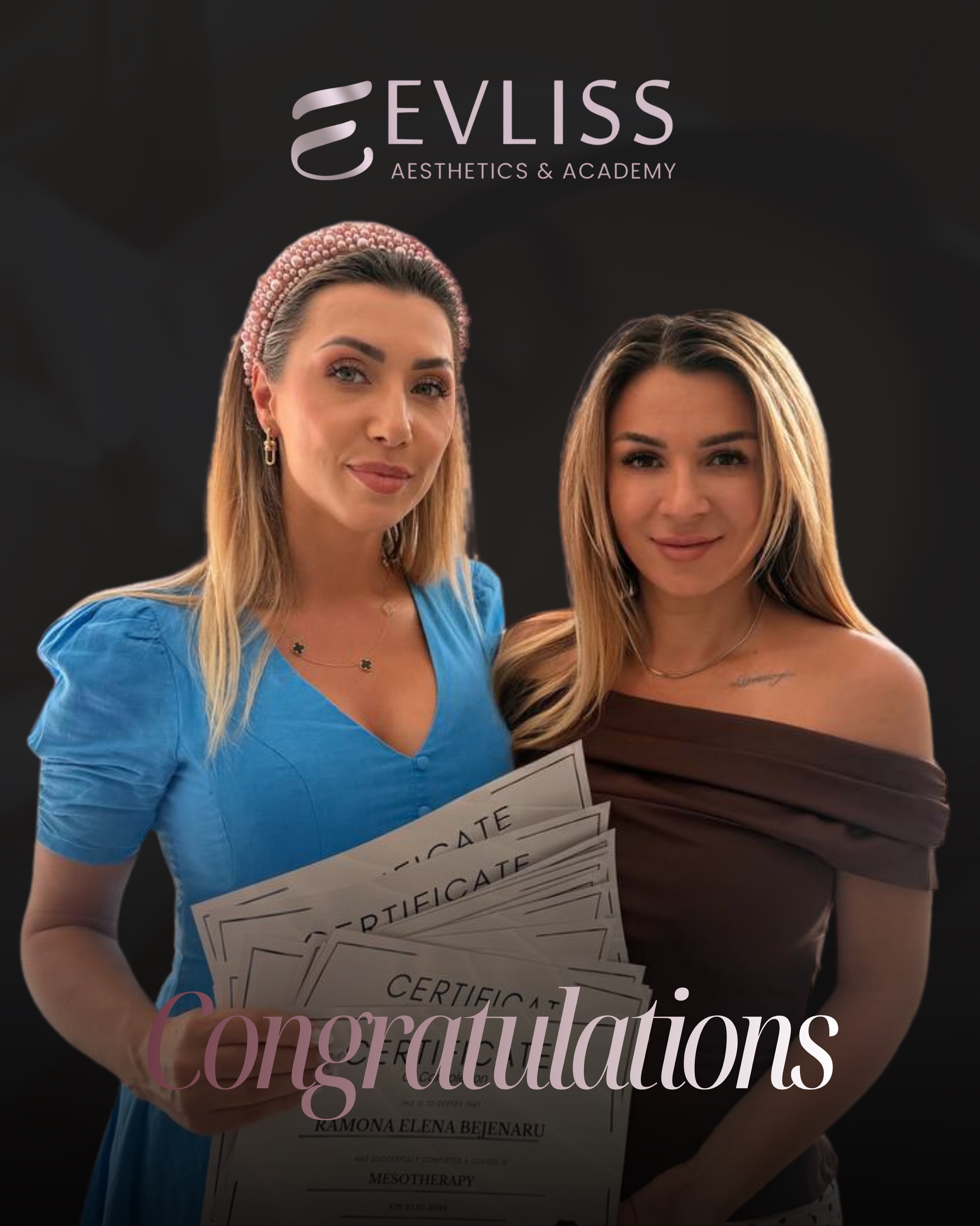 ✨ Another Success Story at EVLISS Aesthetics & Academy ✨ A huge congratulations to our lovely student Ramona Elena Bejenaru on successfully completing her Mesotherapy Training. 🤍🎓
Your dedication, passion, and commitment to learning have been truly inspiring throughout this journey. We are so proud of the confidence and skills you have developed, and we cannot wait to see you achieve amazing things in the aesthetics industry.
Thank you for choosing EVLISS Aesthetics & Academy to be part of your professional growth. This is only the beginning of an exciting and successful career ahead. 🌟
Please join us in congratulating Ramona on this wonderful achievement! 👏✨
#EVLISSAesthetics #EVLISSAcademy #MesotherapyTraining #BeautyAcademy #AestheticsTraining CertifiedPractitioner BeautyIndustry StudentSuccess ProfessionalTraining Congratulations BeautyEducation NewBeginnings AestheticPractitioner UKBeautyAcademy 🤍✨