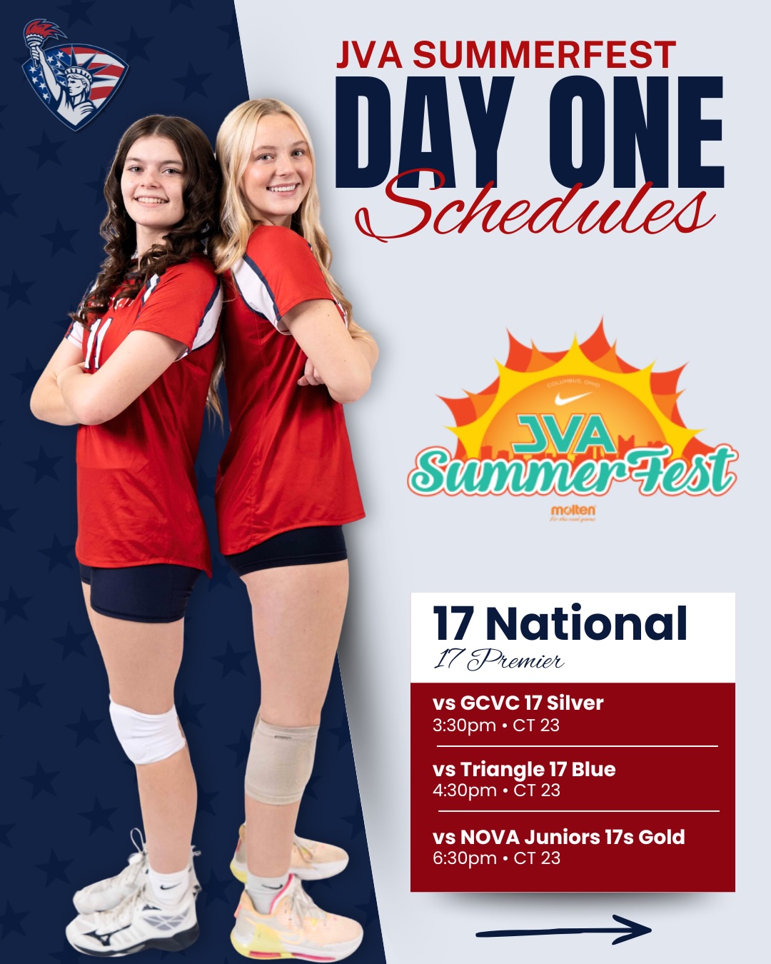 Off to Ohio for Summerfest! Good luck ladies! 🏐🗽❤️
