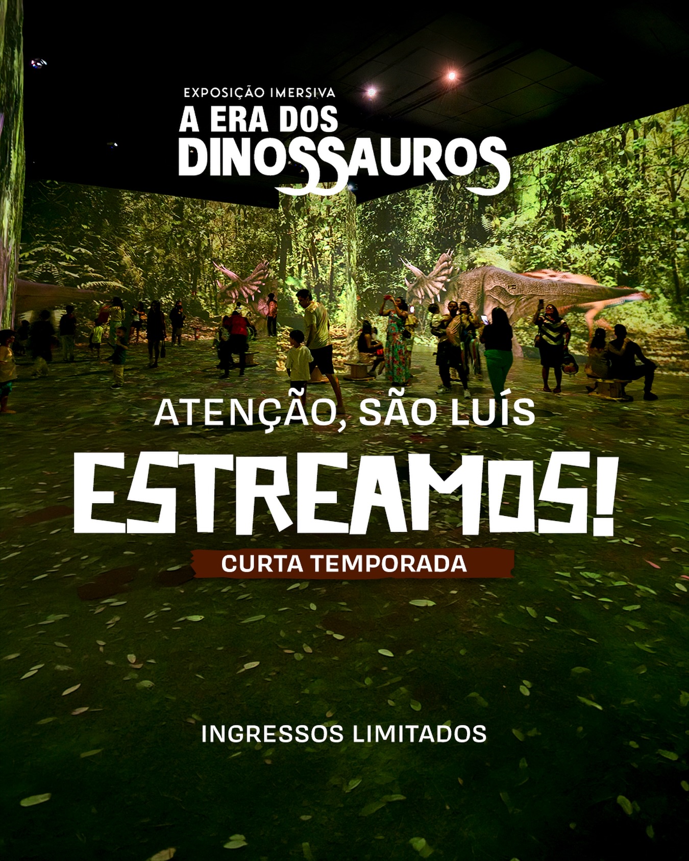 Estreamos, São Luís! 🦕💙
Venha viver uma aventura fascinante pelo mundo dos gigantes pré-históricos 🦖
Ingressos limitados 🎟️