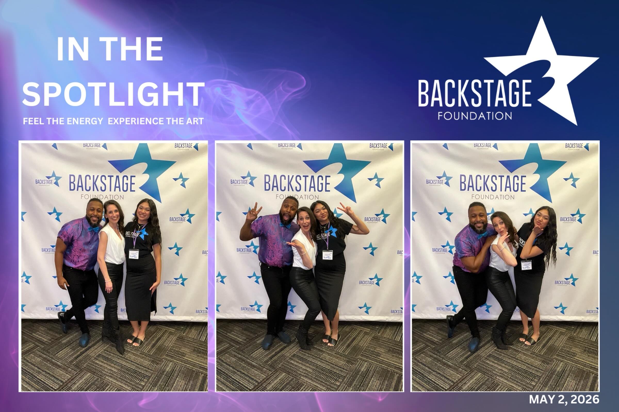 We are still in our feels this Friday from our In The Spotlight Showcase this month! May 2nd was definitely a night to remember and we want to thank @platinummomentsbooth for capturing these moments turned memories!🩷💜🩵
Stay tuned as we continue sharing the magic from that evening!✨
#TheBackstageFoundation #platinumphotobooth #Inthespotlight #community #dance