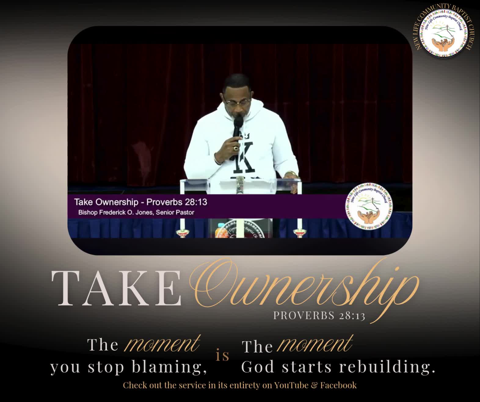 ✨ Stop blaming. Start owning. Watch what God does next. 🙌🏾🔥
Sunday's message challenged us to stop making excuses, confront the truth, and trust God with the process.
If you missed it, catch the full message, "Take Ownership," on YouTube and Facebook today!
#TakeOwnership #NLCBC #SundaySermon #BishopFrederickJones #Proverbs2813 #FaithInAction #SpiritualGrowth #GodIsRebuilding #NoMoreExcuses #KingdomLiving #WalkInTruth 🙏🏾✨🔥💜