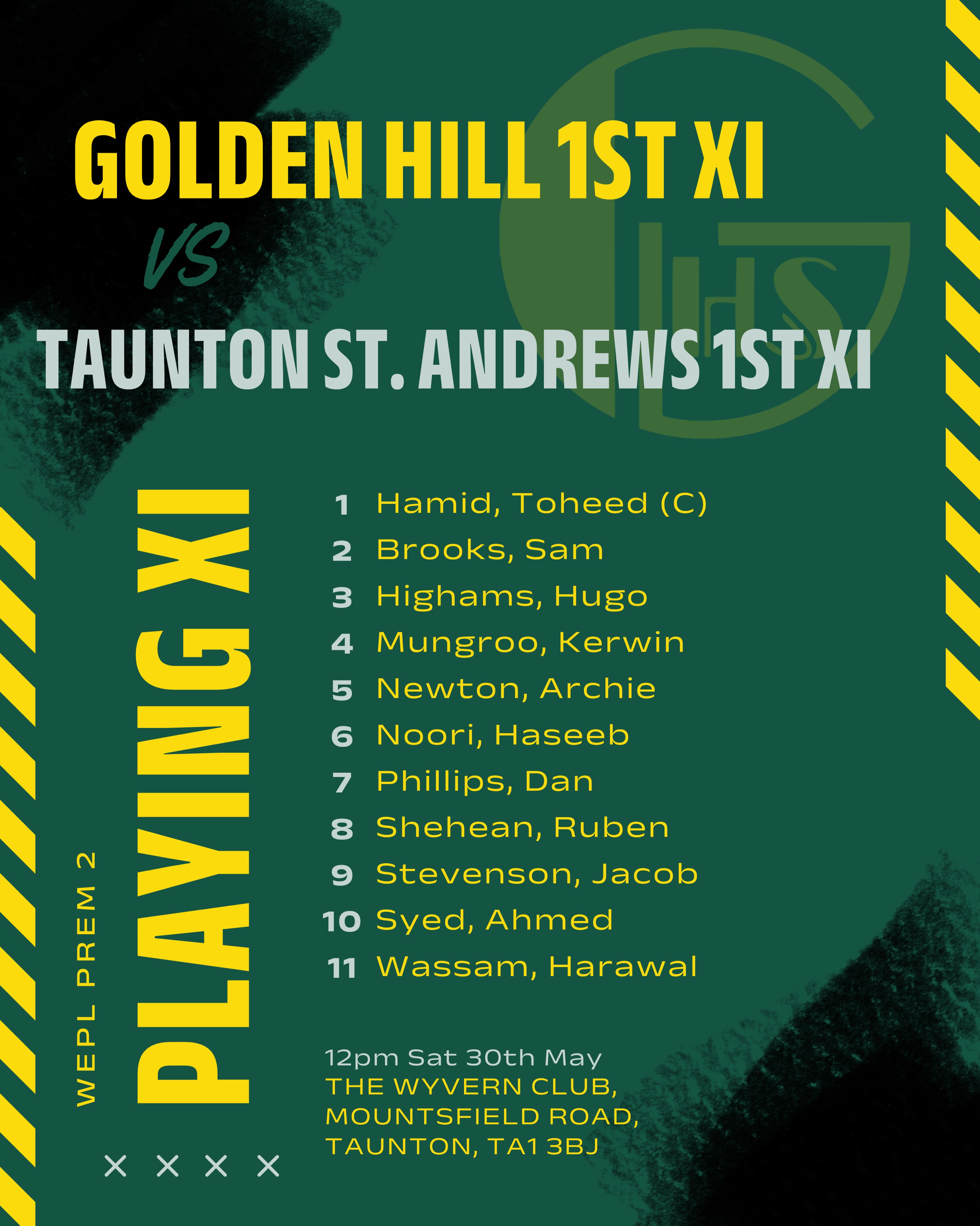 Saturday team sheets 🫡