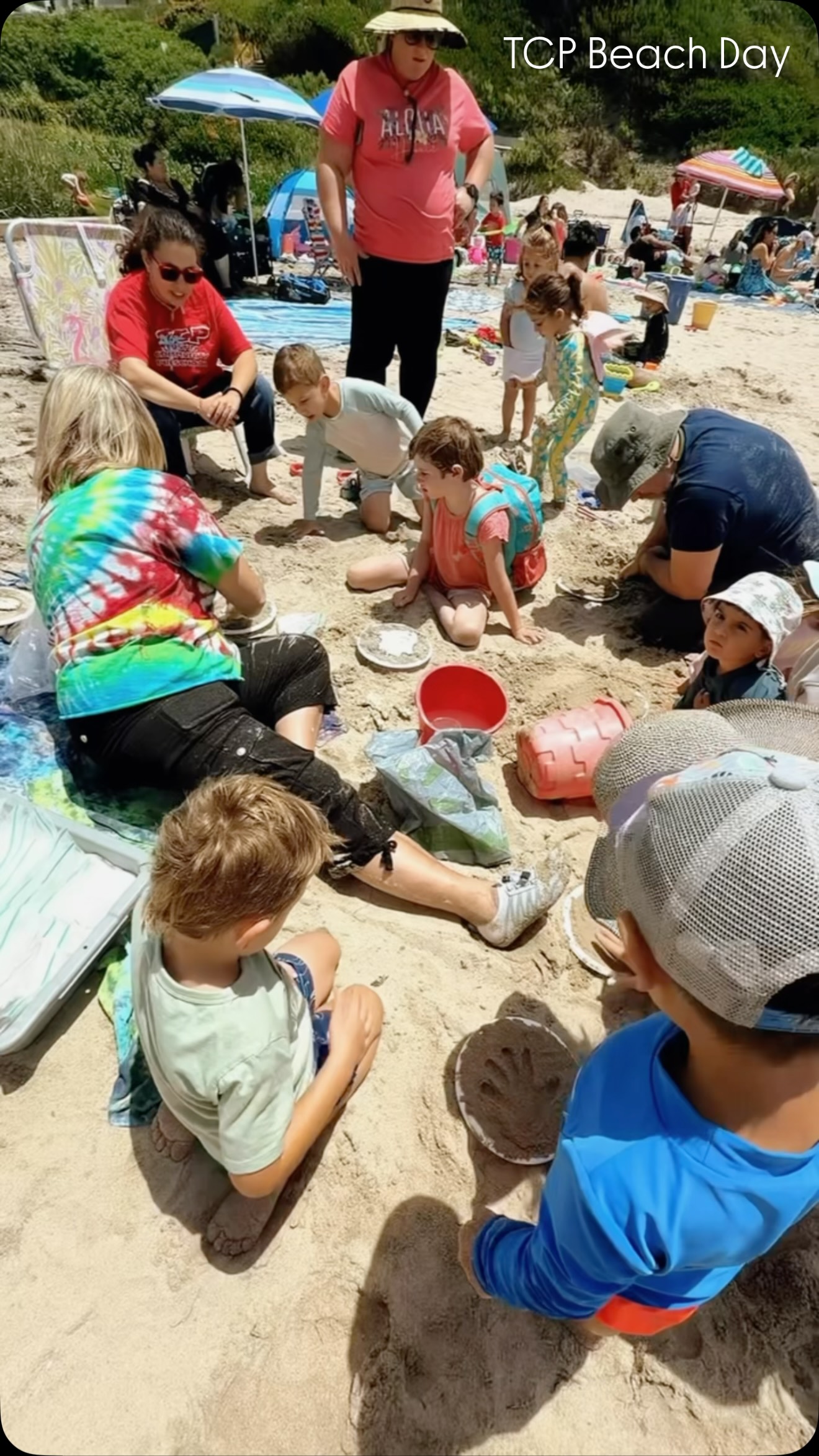 🦀 One of our favorite end-of-year traditions is spending a day together at Little Corona Tide Pools, exploring the tide pools, searching for sea creatures, playing in the sand, and enjoying the beauty of the ocean. ☀️🐚
These special traditions are part of what makes TCP such a special place to grow, learn, and belong. ❤️🐳
🖐️ In between all the beach fun, the children created a special keepsake with Ms. Shelley. Using handprints made in the sand, each child helped create a clay cast—a unique Beach Day treasure to take home. 🐚
The fun doesn’t end at the beach! Back at TCP, our ocean adventure inspires a week of beach- and sea-themed art, activities, and discoveries in the classroom.
🪸🪼 Want to see the ocean-themed projects and classroom adventures that followed our Beach Day? Check out our “Our Day” highlight!
