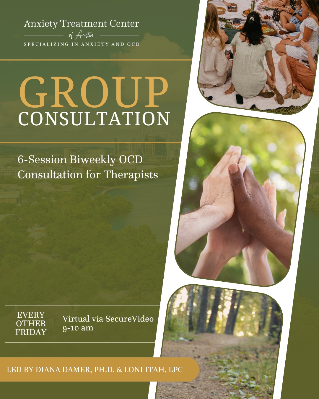 Join the "OCD & Anxiety Consultation Group for Therapists," designed for clinicians treating OCD, anxiety disorders, and related concerns.
Co-led by Dr. Diana Damer, Ph.D., Founder of Anxiety Treatment Center of Austin, and Loni Itah, LPC, Founder of Resilience Room Counseling, this small, expert-led group offers a steady, supportive space to bring active cases, clinical questions, treatment-planning dilemmas, and moments where you feel unsure what to do next.
š Every other Friday
š 9-10AM
š Virtual via SecureVideo
š Dates: 6/12, 6/26, 7/10, 7/24, 8/7, & 8/21
The group will include discussion of ERP, ACT, I-CBT, inhibitory learning principles, values-based exposure, motivation, accommodation, reassurance-seeking, avoidance, and common stuck points in OCD and anxiety treatment.
Learn more and register š www.anxietyaustin.com/ocd-anxiety-consultation-group-for-therapists
#AnxietyRelief #AnxietySupport #AnxietyRecovery #OCDRelief #OCDAwareness #OCDRecovery #OCDTreatment #TherapyForOCD #EndTheStigma #MentalHealthAwareness #CopingWithAnxiety #MentalWellnessJourney