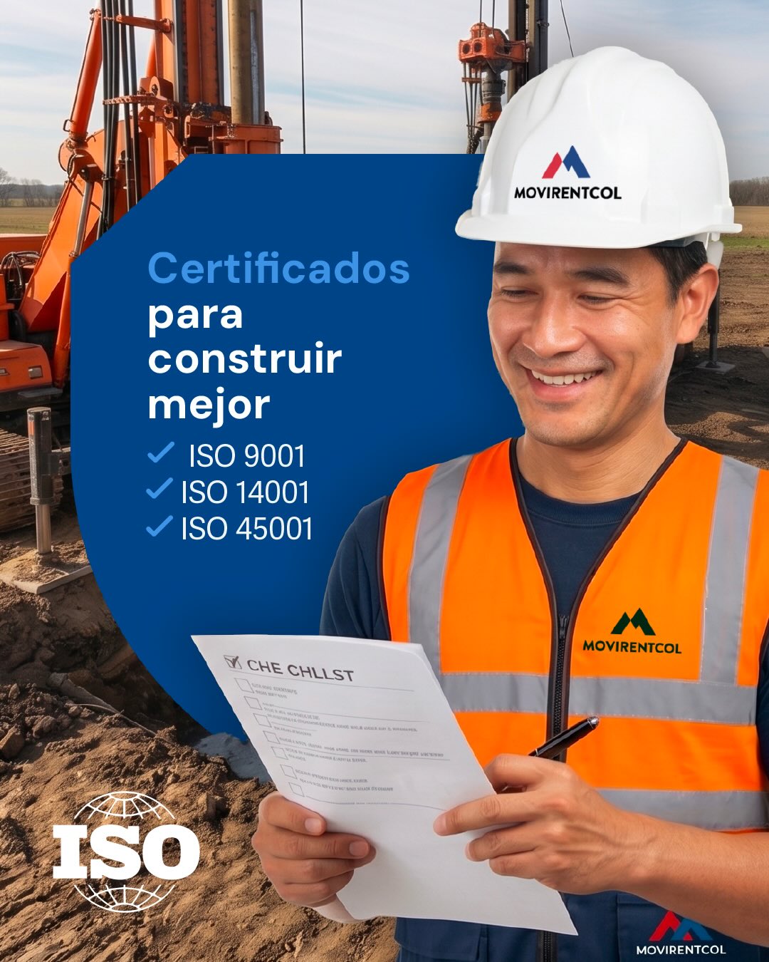 Triple certificación internacional para MOVIRENTCOL 🏆
✅ ISO 9001:2015 — Gestión de Calidad
✅ ISO 14001:2015 — Gestión Medioambiental
✅ ISO 45001:2018 — Salud y Seguridad Ocupacional
Certificados por URS / UKAS. Válidos en todas nuestras operaciones en Chile y Colombia.
15 años construyendo bien. Ahora, con el sello internacional que lo certifica. ⚡
#Movirentcol #ISO9001 #ISO14001 #ISO45001 #CertificaciónCalidad