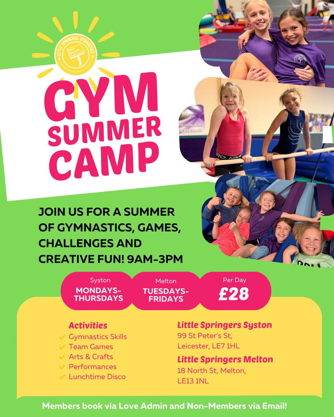 SUMMER CAMP IS HERE! Join us at Little Springers Gymnastics for 5 weeks of Summer Camp Days ☀️🤸#littlespringersgymnastics #gymnasticsforall #summerholidays☀️