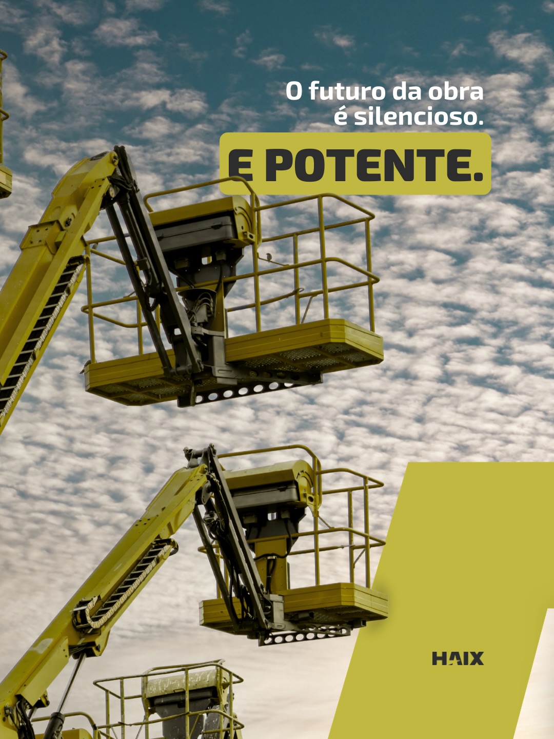 Esqueça o discurso vazio. Na engenharia de ponta, sustentabilidade tem a ver com eficiência, cumprimento de normas e ganho de produtividade.
Garantir operações seguras e limpas em ambientes industriais. Executar uma obra noturna em área residencial sem estourar o limite de decibéis. Isso é o que a frota elétrica da HAIX entrega.
Plataformas articuladas, balancins elétricos e torres de iluminação de alta performance. A mesma força bruta que você já conhece, com tecnologia limpa para os projetos mais exigentes do mercado.
Arraste para o lado e conheça as soluções da nossa linha elétrica.
#sustentabilidade #inovacao #engenharia #maquinas #HAIXRental