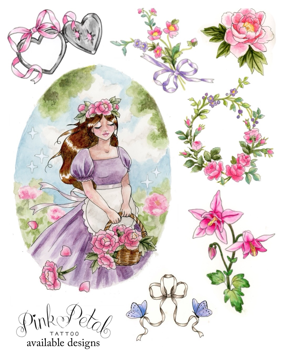 Available designs for flower maidens, pastel mermaids, and whimsical darlings, by Pink Petal Tattoo 🩷 I'm currently booking NYC appointments through July~
How to book with me:
✨ Look at my "available" highlight for my pre-drawn tattoo designs, OR come up with your own concept
🪽 Fill out my booking form (It's linked on my bio! Please don't DM me, your message will get lost!)
🌸 Pick your appointment date & send your deposit after we confirm design details and pricing
Let's make your girly tattoo dreams come true 🩷