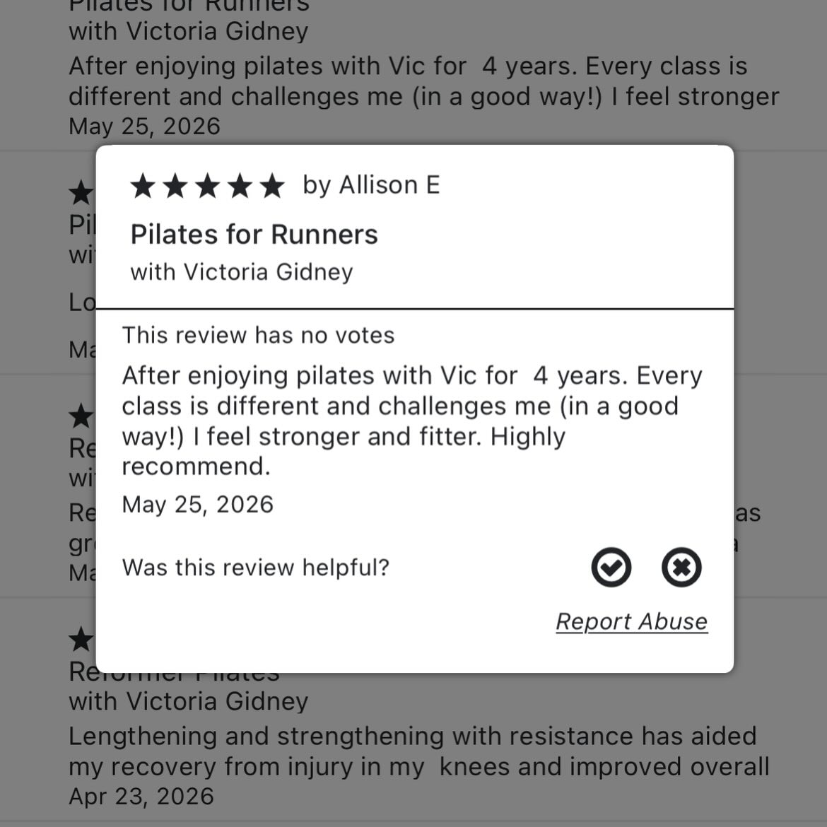 🥰 THANK YOU to our lovely community for your feedback on our classes! 🙏
It’s always a lovely surprise when I remember to check the app to see if anyone’s left us a review - we really appreciate your comments and it’s wonderful to know you enjoy your time with us ❤️
Have a wonderful weekend everyone!
#review #testimonial #smallbusiness #pilatesstudio