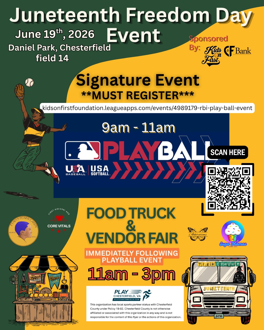⚾️✊🏾 Celebrate freedom. Celebrate community. Celebrate the game.
Join us this Juneteenth for our FREE MLB Play Ball Event — where the love of baseball meets culture, history, and opportunity.
🔥 Open to all kids & families
🔥 Skills, games, and hands-on fun
🔥 Special guests & community vibes
🔥 100% FREE — no cost to participate
This is more than baseball — it’s about creating access, building confidence, and honoring the spirit of Juneteenth through play.
👉 Register now — link in bio
💼 VENDORS: Want to be part of something impactful? We’re welcoming local businesses, food vendors, and community partners to join us and connect with families in a meaningful way.
📩 DM us or reach out today to secure your spot!
Let’s make this a day to remember. 🖤⚾️