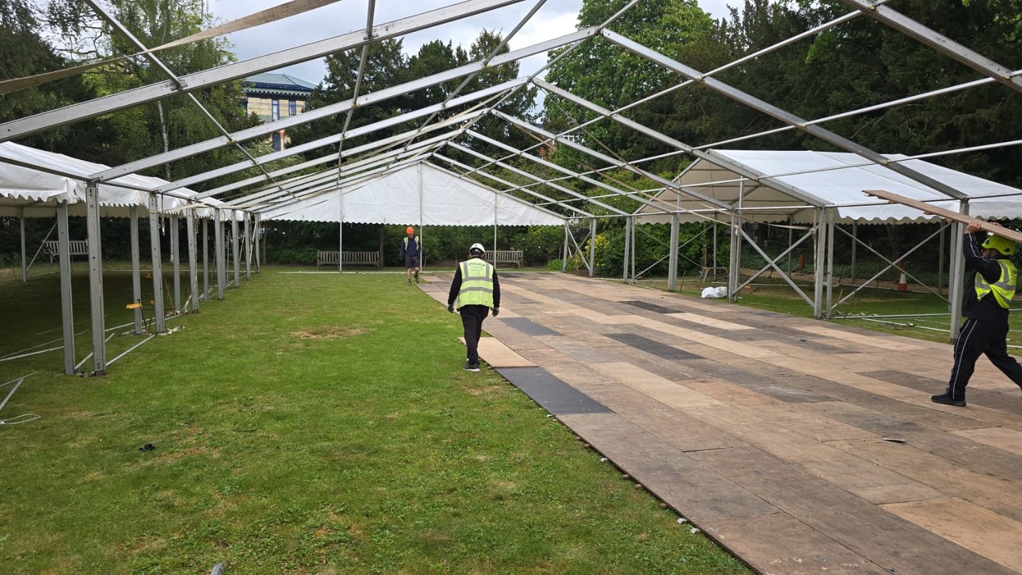 Behind the build...
Here's a look at day one of installation for Judge Business School's Graduation, where our team were hard at work bringing the frame to life.
Once complete, this marquee will be home to full lighting, a dancefloor, beautiful furniture and all the finishing touches that make a graduation truly unforgettable 🎓✨
Did you know? A build of this size takes our team several days of careful work before a single guest arrives.
Planning a graduation, gala or large scale event? Talk to our team to start planning your perfect occasion.
📞 01638 743860
#MarqueeHire #BehindTheScenes #Graduation #EventManagement #LuxuryEvents