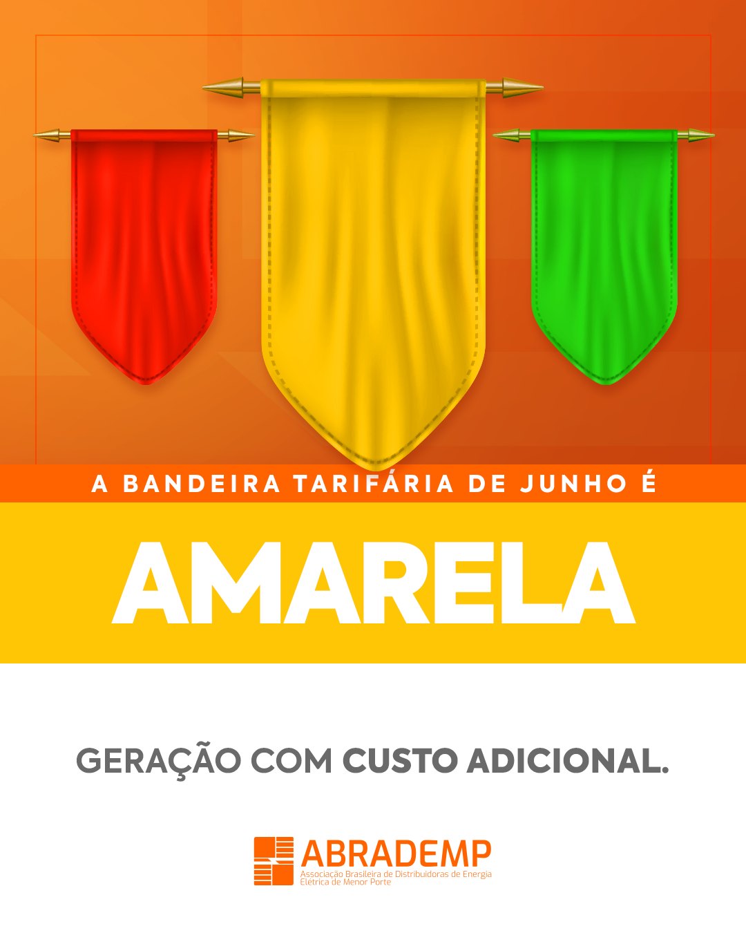 A bandeira tarifária de junho segue amarela, indicando que as condições de geração de energia no país exigem um custo adicional.
Isso acontece, principalmente, quando há menor disponibilidade de recursos mais econômicos, como as hidrelétricas e necessidade de acionamento de outras fontes de geração, que têm custo mais elevado.
Com a bandeira amarela, há um acréscimo na conta de energia, refletindo essas condições do sistema elétrico.
Por isso, o uso consciente da energia se torna ainda mais importante, contribuindo para o equilíbrio do sistema e para evitar desperdícios no dia a dia. ⚡
.
.
.
Nossa energia é essencial! 💡
Associação Brasileira de Distribuidoras de Energia Elétrica de Menor Porte. ⚡
👉 Contatos no link da bio: https://linktr.ee/abrademp