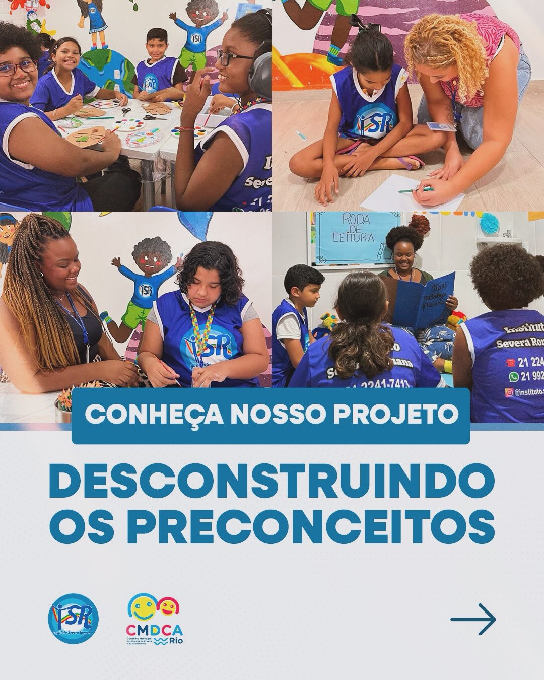 Desconstruindo Preconceitos.
Cada imagem que você vê aqui carrega mais do que um momento…
carrega histórias de pertencimento, consciência e transformação ✊🏾
O projeto Desconstruindo Preconceitos, em parceria com o @cmdcario, é desenvolvido com crianças e adolescentes de 7 a 17 anos, com o compromisso de enfrentar e promover o enfrentamento das problemáticas raciais, contribuindo para a construção de uma sociedade mais justa e respeitosa.
De forma lúdica, educativa e acolhedora, realizamos:
- Oficinas de arte
- Oficinas de educação social
- Oficinas de letramento racial
- Rodas de conversa e cirandas
- Teatro e produção de fantoches
- Vivências sobre culturas raciais
- Atividades sobre identidade, tranças e valorização dos diferentes tipos de cabelo
Cada atividade é pensada para fortalecer o respeito à diversidade, estimular o pertencimento e desenvolver o olhar crítico das crianças e adolescentes sobre a realidade em que vivem.
Aqui, aprendemos, dialogamos e construímos juntos caminhos para o combate à violência racial, por meio da escuta, da expressão e do conhecimento.
Esses registros refletem o trabalho que vem sendo realizado com compromisso, responsabilidade e propósito, mostrando, na prática, o impacto das ações desenvolvidas.
Ao final, os participantes recebem certificado de participação, valorizando sua trajetória no projeto.
Quer fazer parte?
Se você conhece uma criança ou adolescente que pode se beneficiar desse espaço de aprendizado e transformação, entre em contato com a gente!
Venha conhecer, participar e fortalecer essa construção!
#DesconstruindoPreconceitos #CombateAoRacismo #Pertencimento #ConsciênciaRacial #EducaçãoSocial