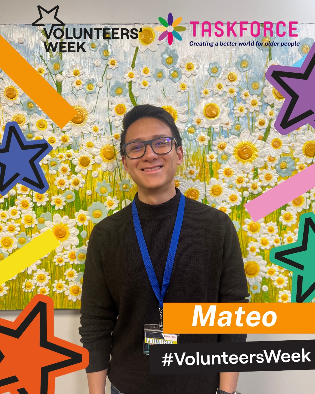 #VolunteersWeek | Meet Mateo!🌟⭐️💫
This week I have the privilege of introducing you to some of the incredible new faces who joined the Taskforce family this year.
Meet Mateo! From Peru to Manchester, studying at university and bringing the warmest, most generous spirit to our Happy Mondays sessions. Inspired by the close bond he shares with his own grandparents, Mateo brought kindness, dedication and a natural ability to make people feel at home; he didn’t just show up to help, he showed up to genuinely connect..
Through creative sessions, conversations, and shared laughter, he has become a valued part of our Taskforce family. “If organisations like Taskforce didn’t exist, people would loose the community they’ve built.”
Swipe to read his full story.
@volunteers_week
#volunteers #volunteersweek #community volunteers