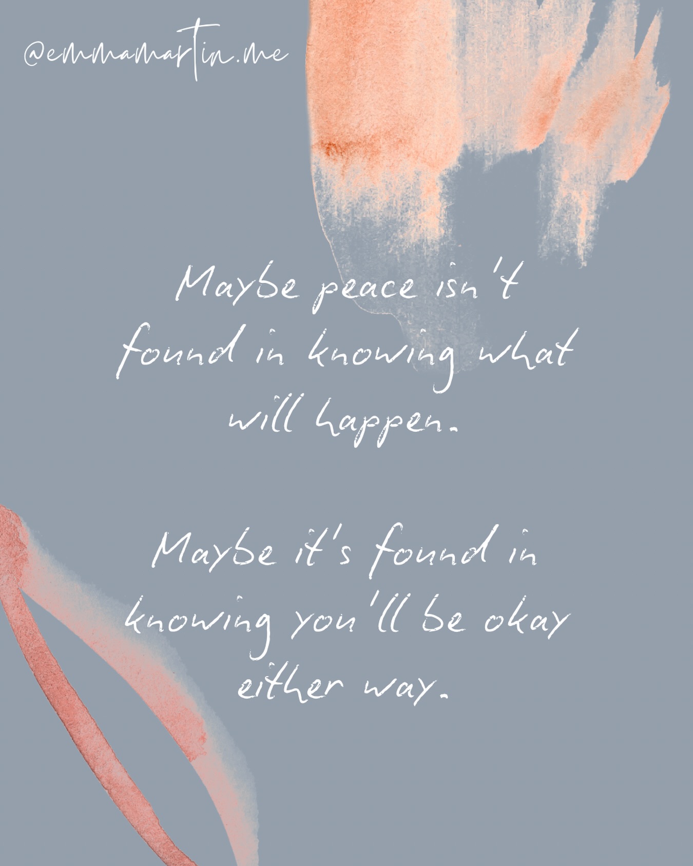 Peace arrived for me when I stopped needing certainty and started trusting myself.
When I trusted myself enough to know that I had my own back and could handle whatever came next.
What if the safety you’ve been searching for has been within you all along?
www.emmamartin.me
#emmamartinlifecoach #lifecoachperth #nervoussystemregulation #selftrust #innerpeace